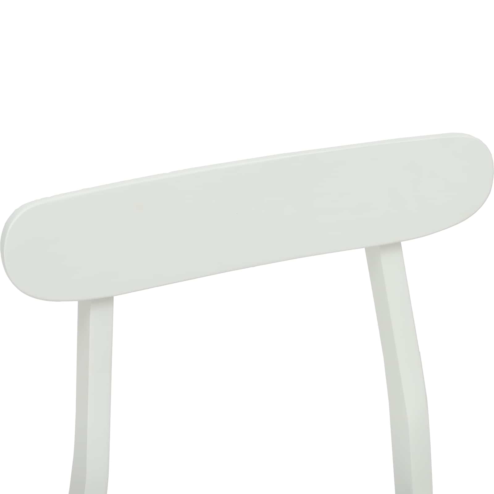 Esszimmerstuhl 2 stk. Massives Gummiholz Weiß 43 x 44,5 x 77 cm