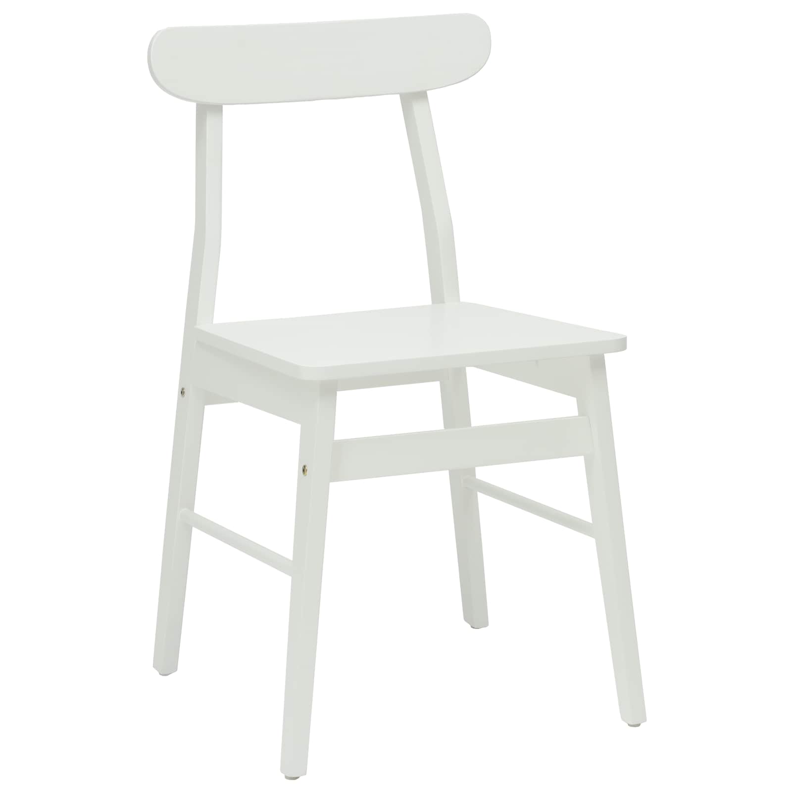 Esszimmerstuhl 2 Stk. Massives Gummiholz Weiß 43 x 44,5 x 77 cm