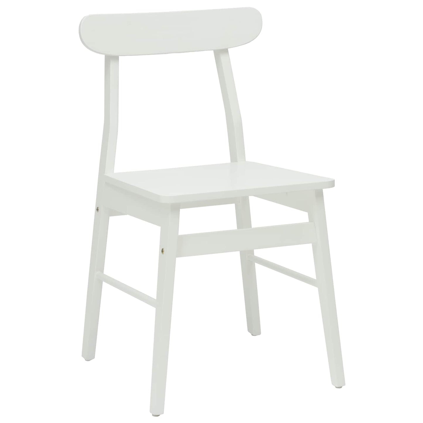 Esszimmerstuhl 2 stk. Massives Gummiholz Weiß 43 x 44,5 x 77 cm