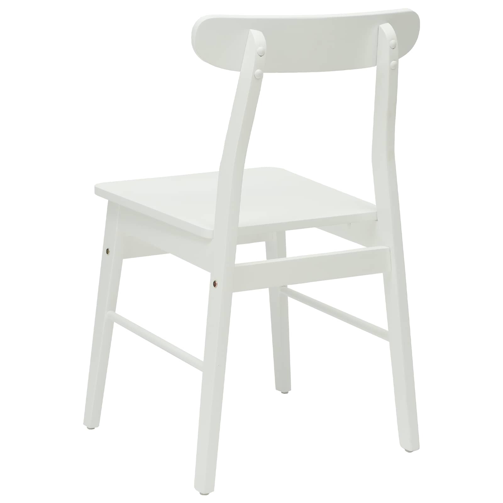 Esszimmerstuhl 2 Stk. Massives Gummiholz Weiß 43 x 44,5 x 77 cm