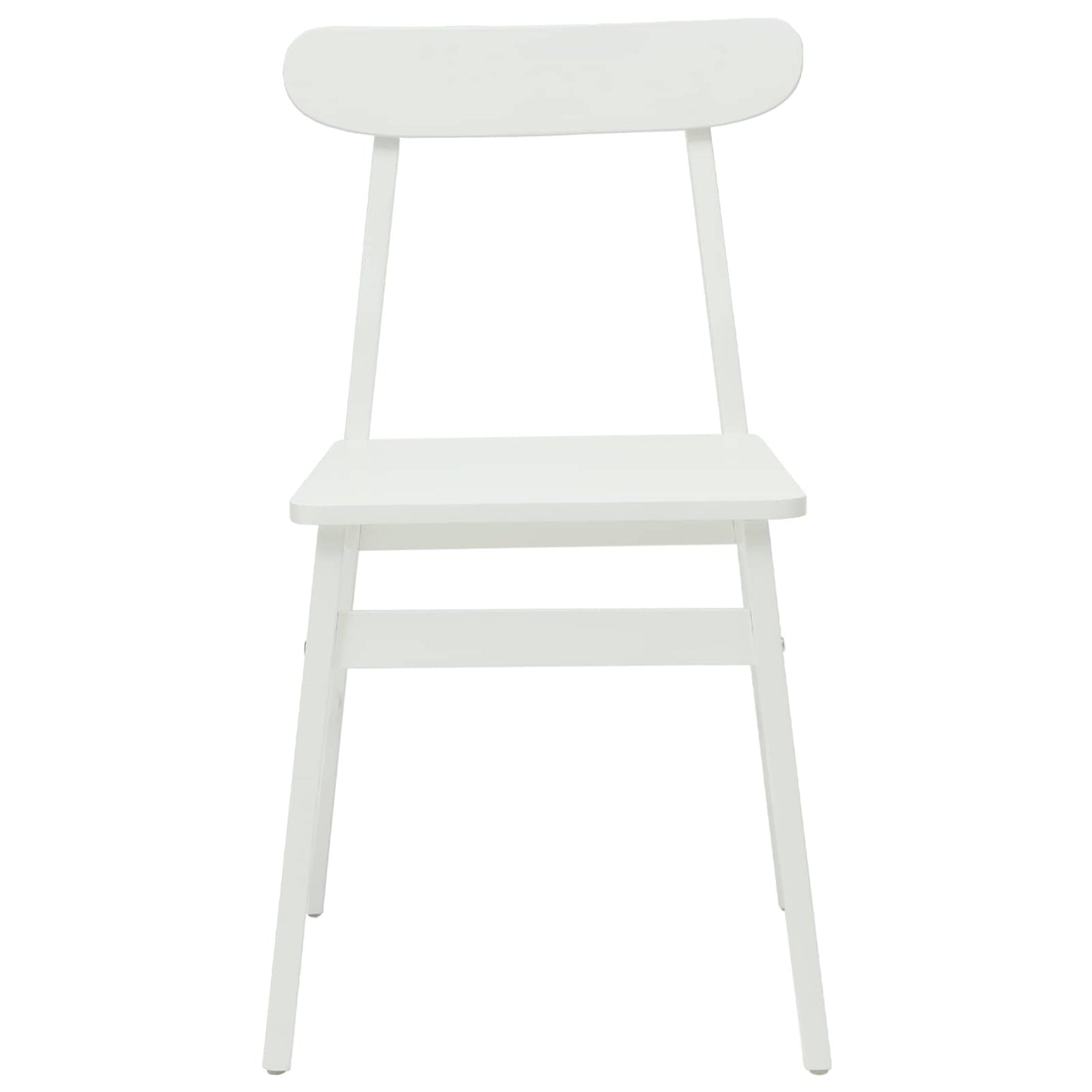 Esszimmerstuhl 2 Stk. Massives Gummiholz Weiß 43 x 44,5 x 77 cm