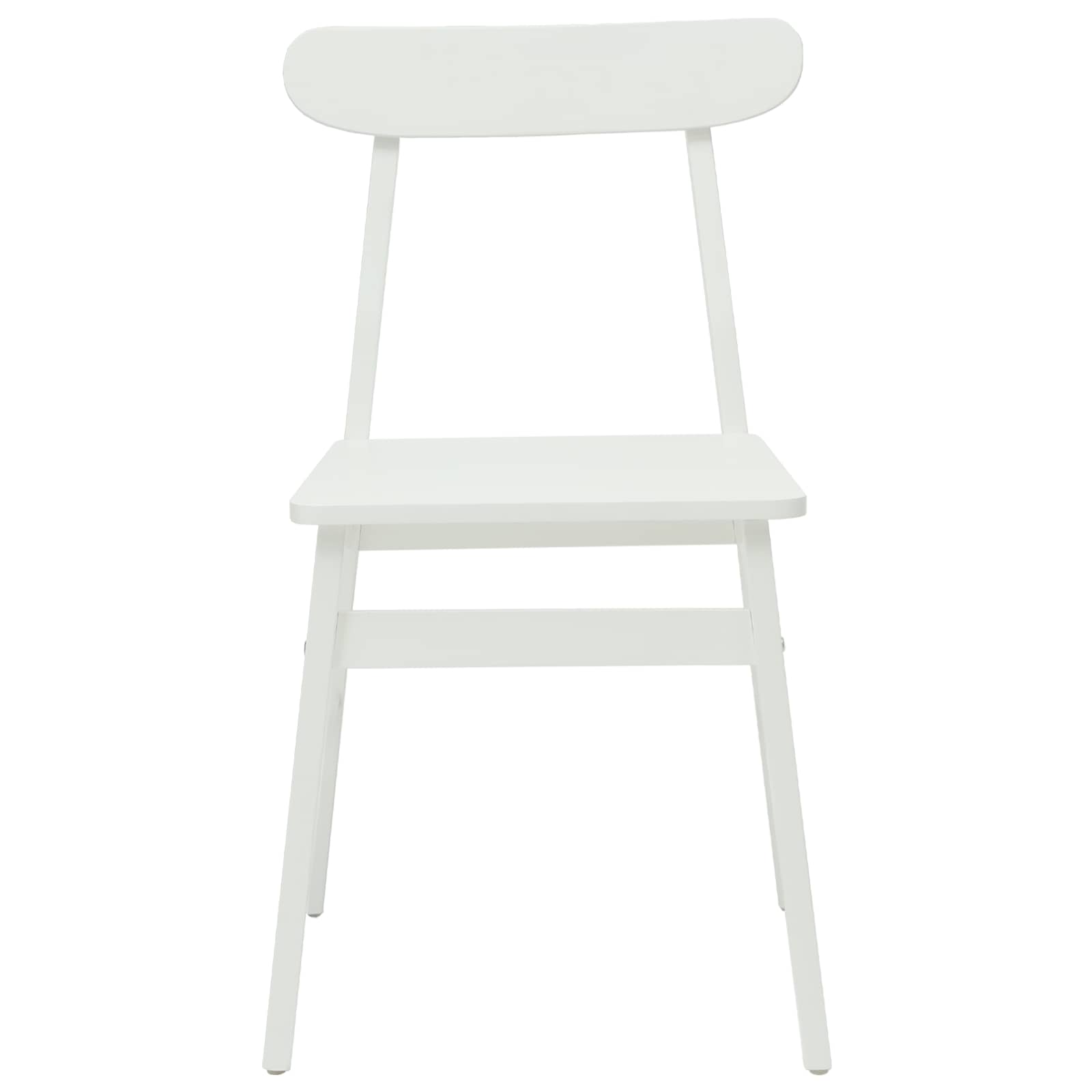 Esszimmerstuhl 2 Stk. Massives Gummiholz Weiß 43 x 44,5 x 77 cm
