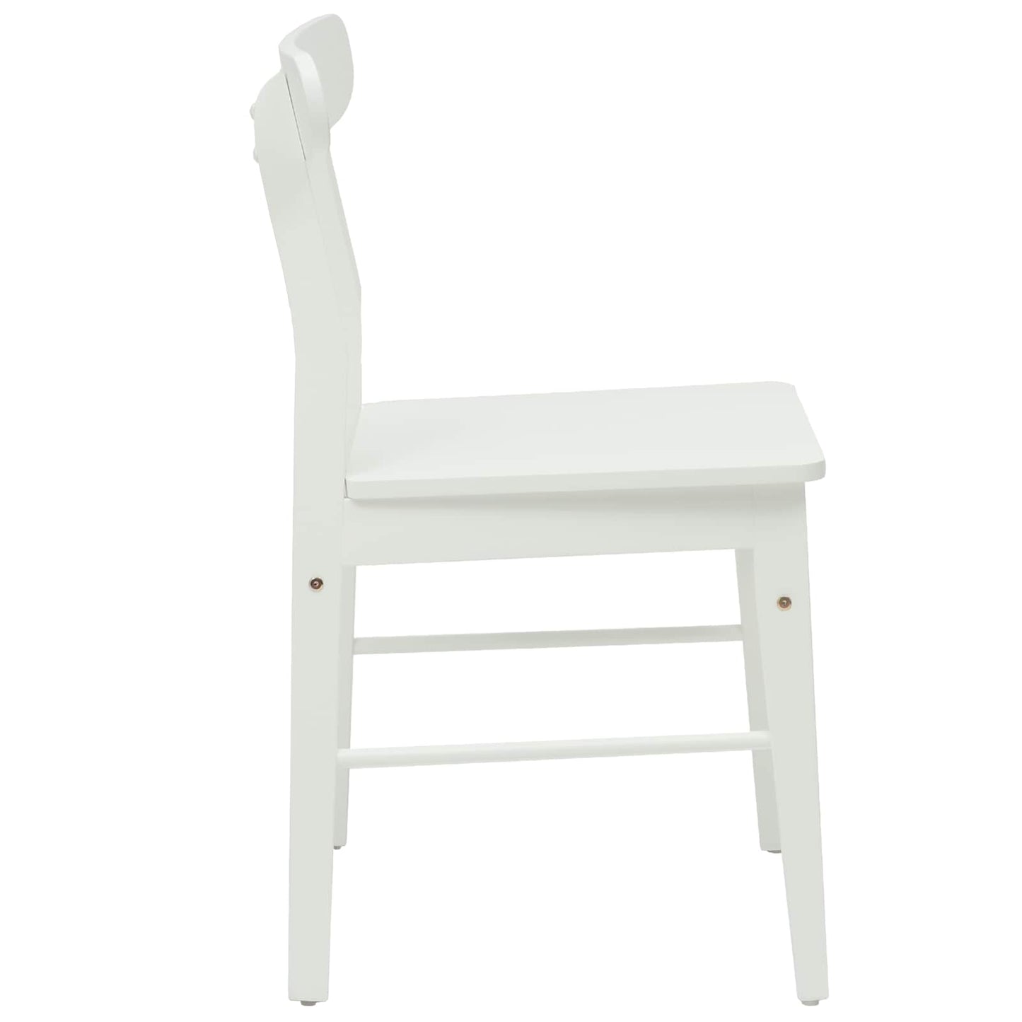 Esszimmerstuhl 2 Stk. Massives Gummiholz Weiß 43 x 44,5 x 77 cm