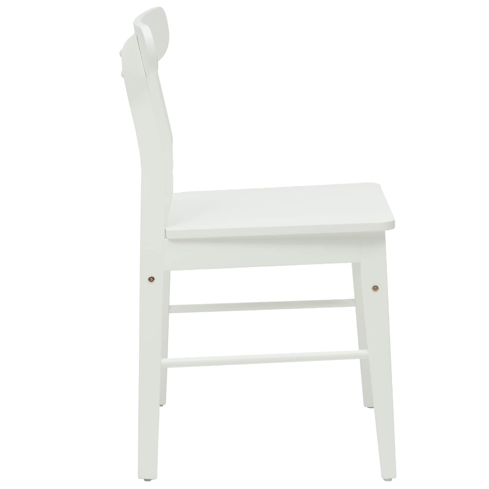 Esszimmerstuhl 2 Stk. Massives Gummiholz Weiß 43 x 44,5 x 77 cm