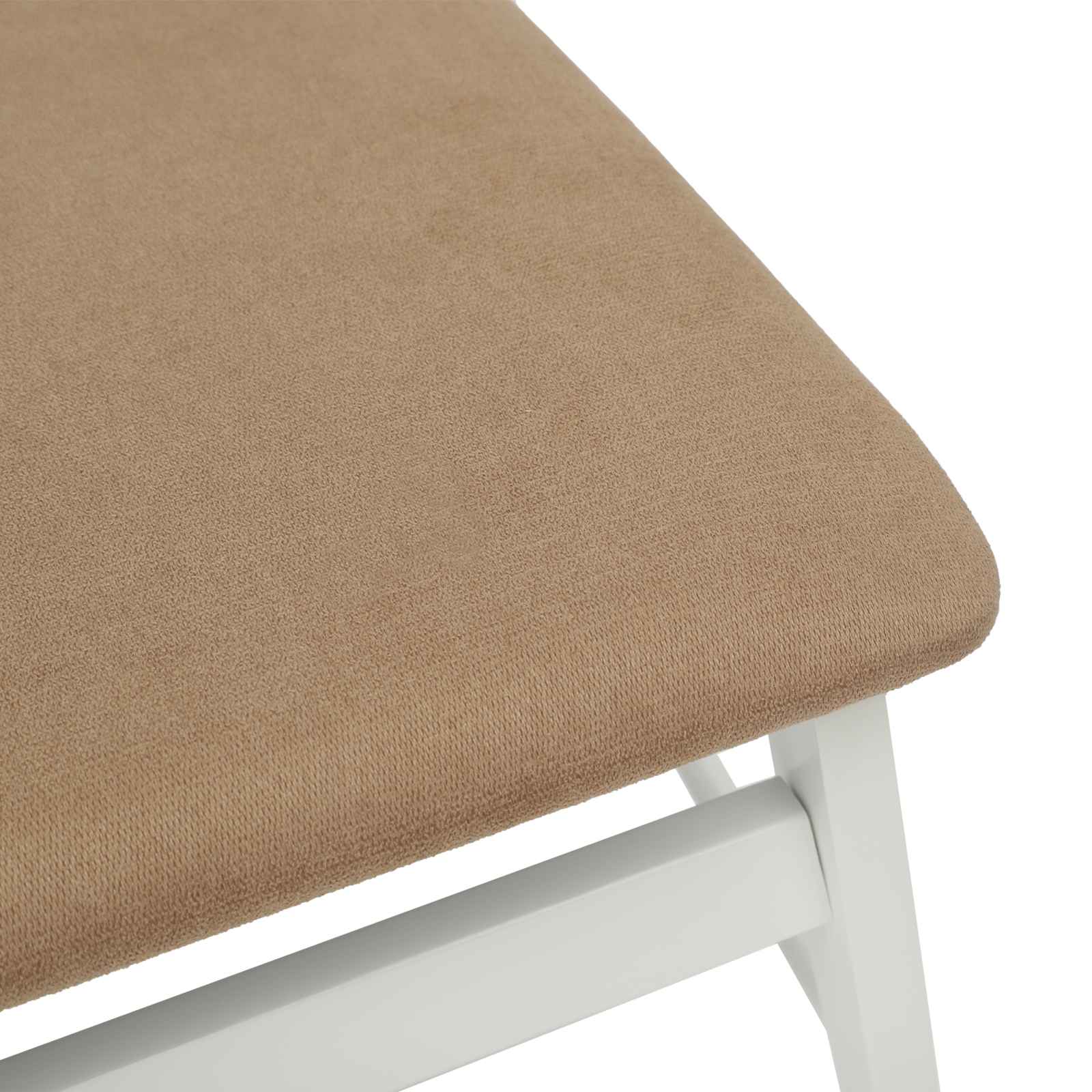Esszimmerstuhl 2 Stk. Massives Gummiholz Weiß und Braun