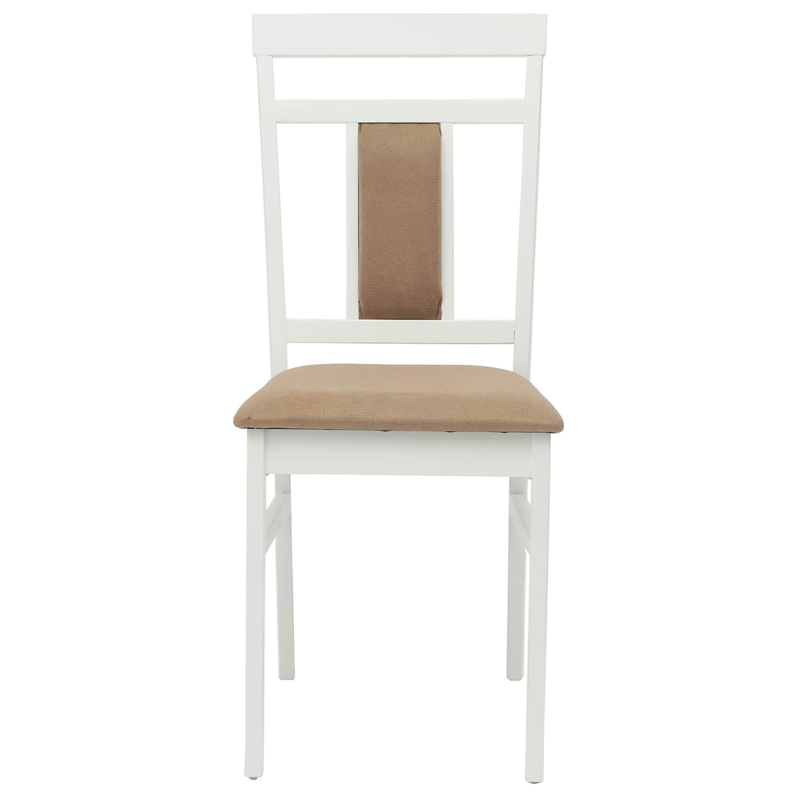 Esszimmerstuhl 2 Stk. Massives Gummiholz Weiß und Braun