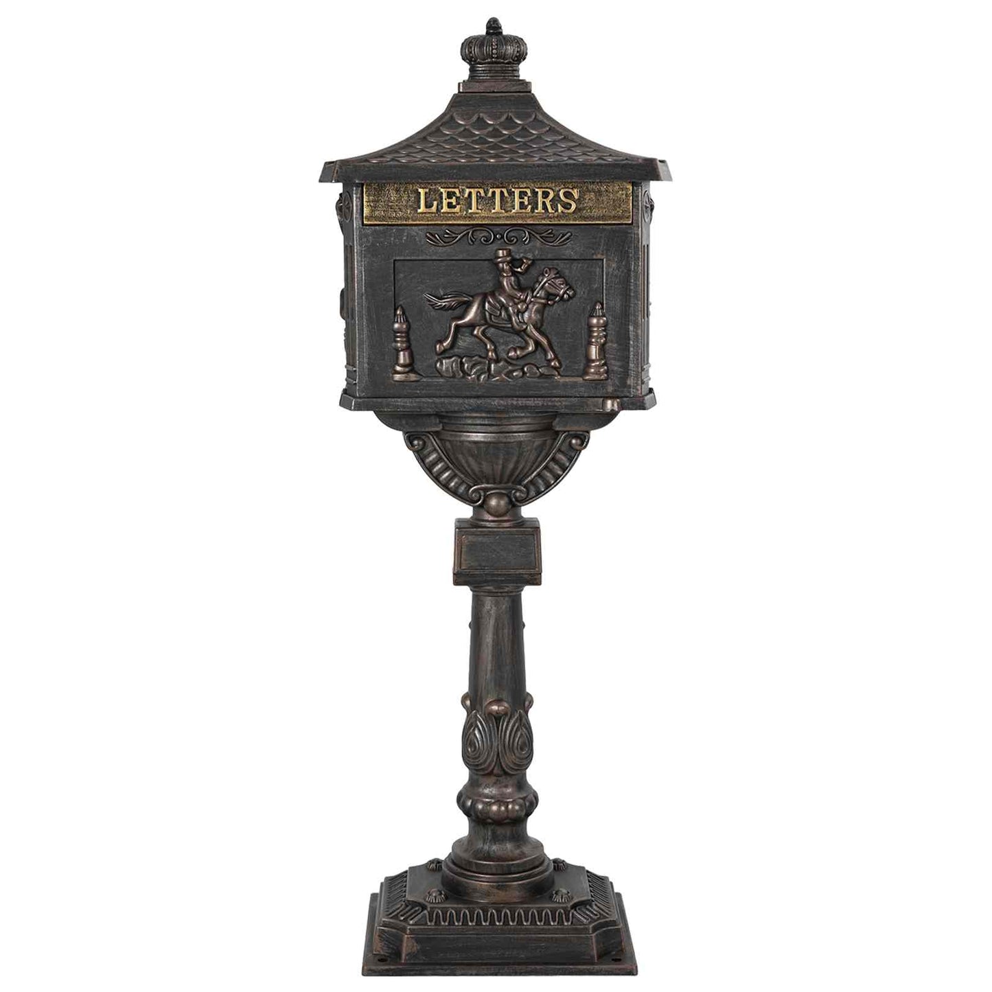 Stehender Briefkasten Bronze 42,5 x 29,5 x 117 cm Gussaluminium