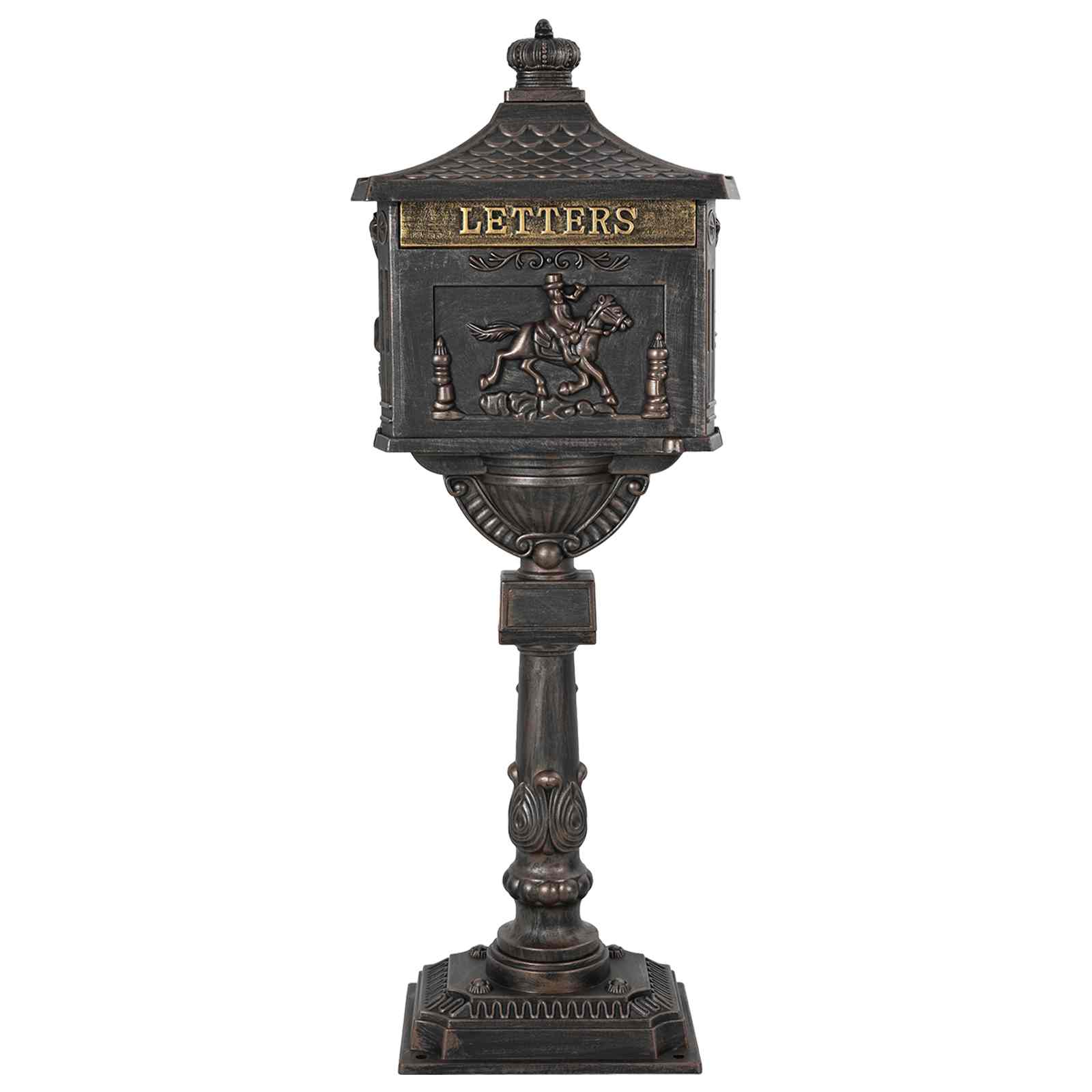 Stehender Briefkasten Bronze 42,5 x 29,5 x 117 cm Gussaluminium