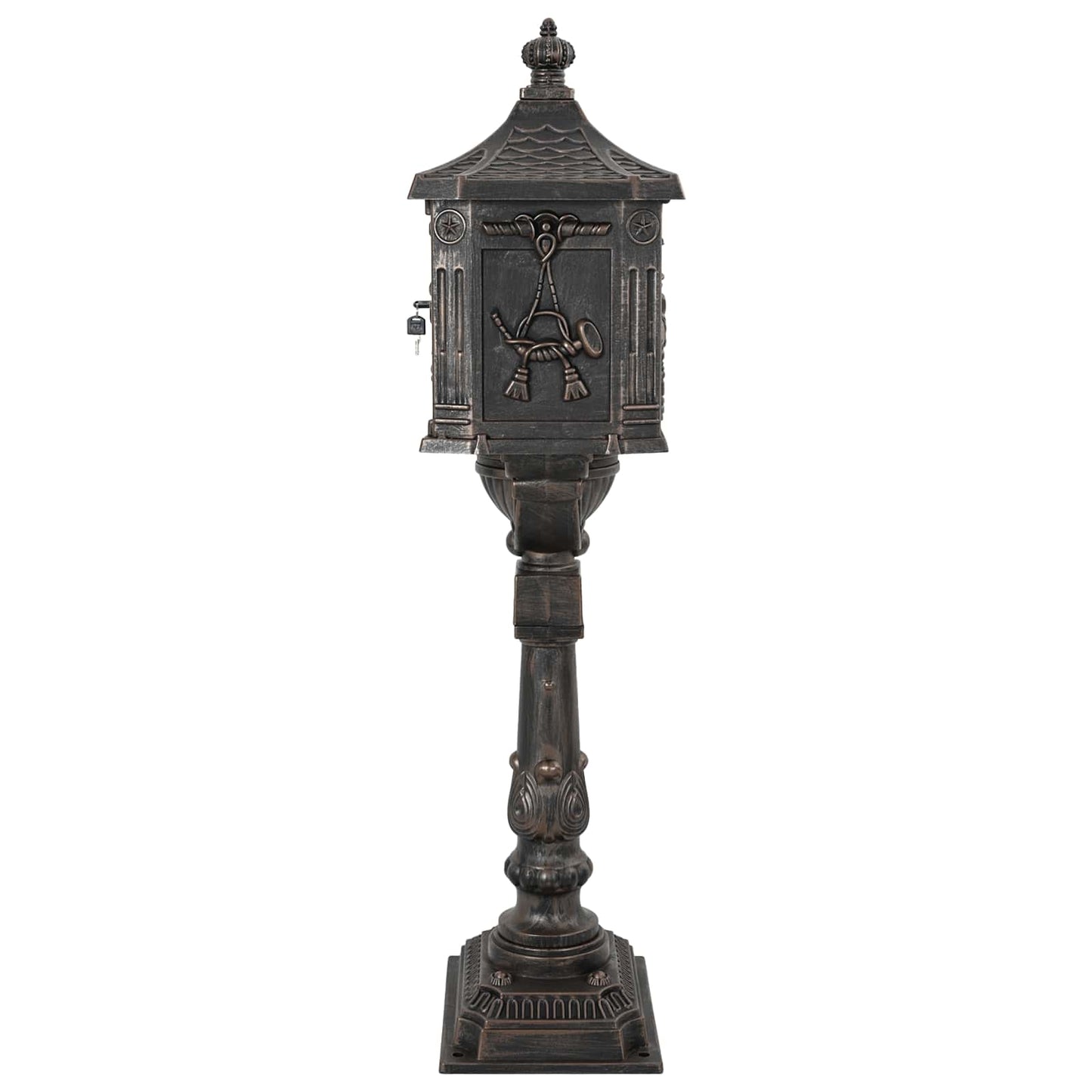 Stehender Briefkasten Bronze 42,5 x 29,5 x 117 cm Gussaluminium