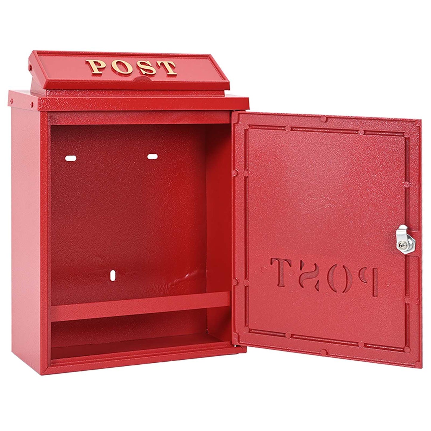 Wandmontierter Briefkasten Rot 29 x 13 x 41 cm Gussaluminium
