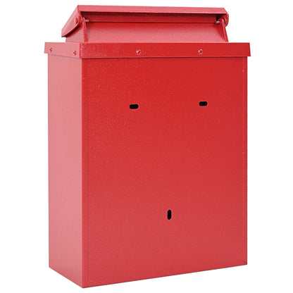 Wandmontierter Briefkasten Rot 29 x 13 x 41 cm Gussaluminium