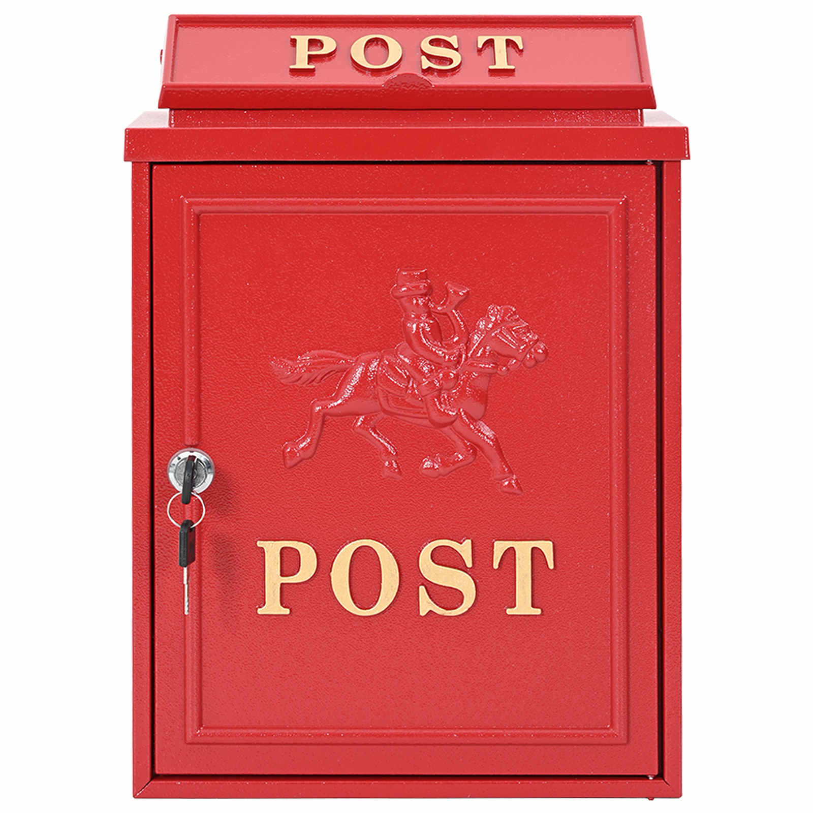Wandmontierter Briefkasten Rot 29 x 13 x 41 cm Gussaluminium