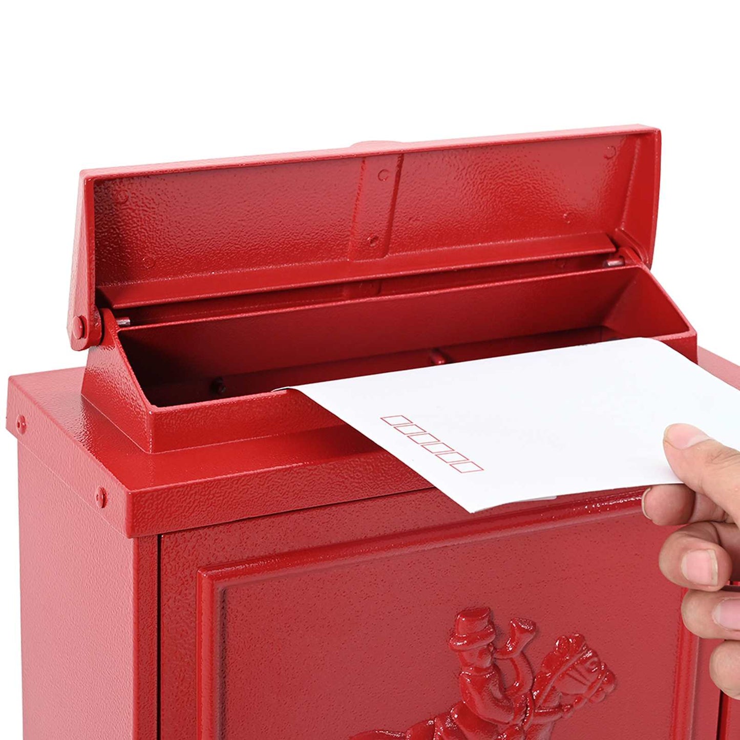 Wandmontierter Briefkasten Rot 29 x 13 x 41 cm Gussaluminium