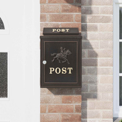 Wandmontierter Briefkasten Bronze 29 x 13 x 41 cm Gussaluminium