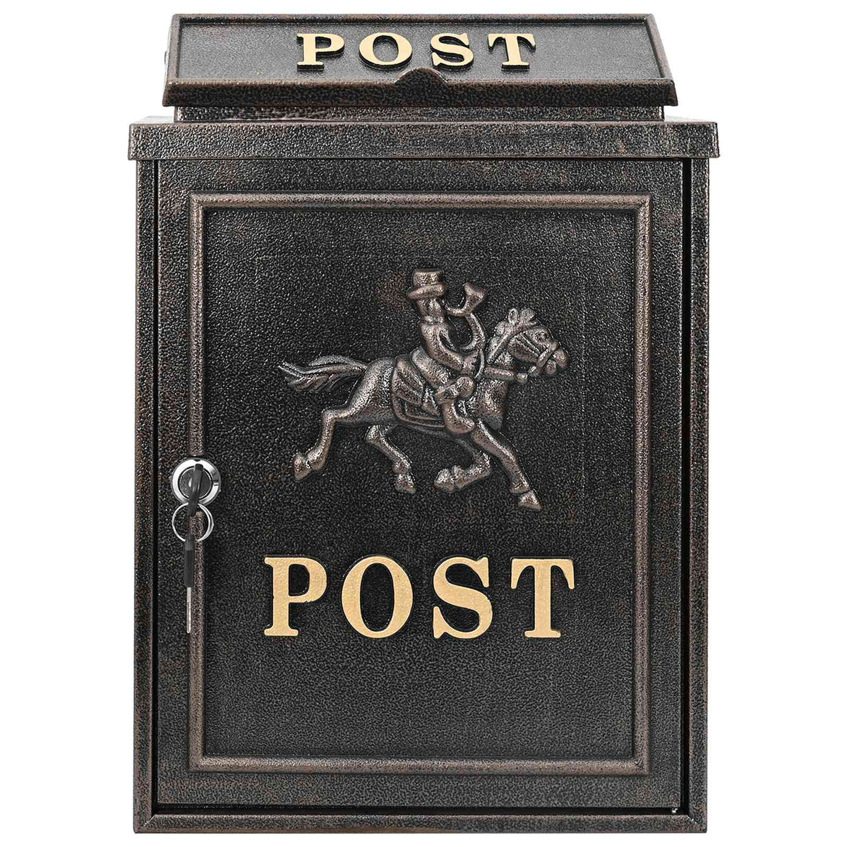 Wandmontierter Briefkasten Bronze 29 x 13 x 41 cm Gussaluminium