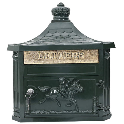 Wandmontierter Briefkasten Grün 40,5 x 16 x 45 cm Gussaluminium