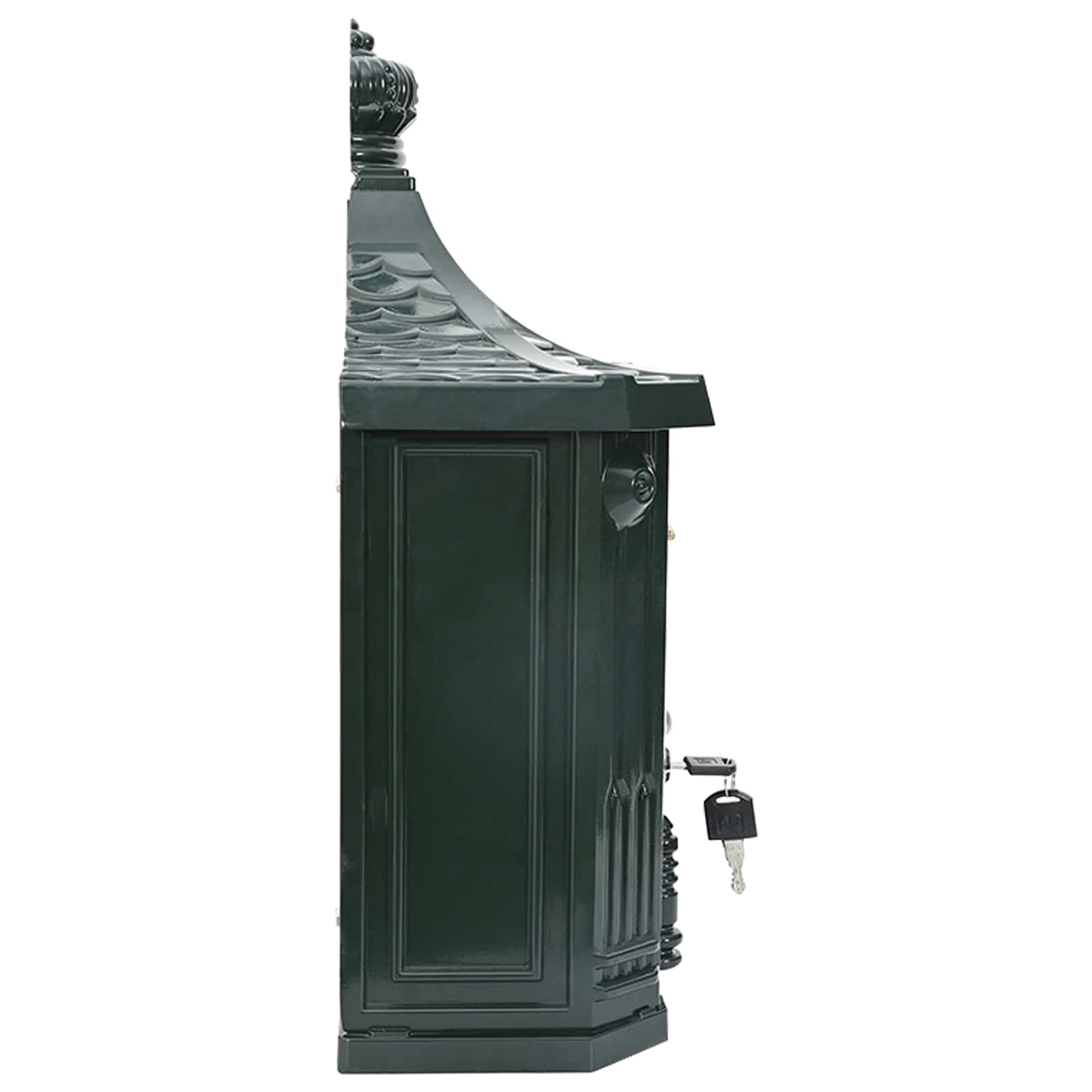 Wandmontierter Briefkasten Grün 40,5 x 16 x 45 cm Gussaluminium