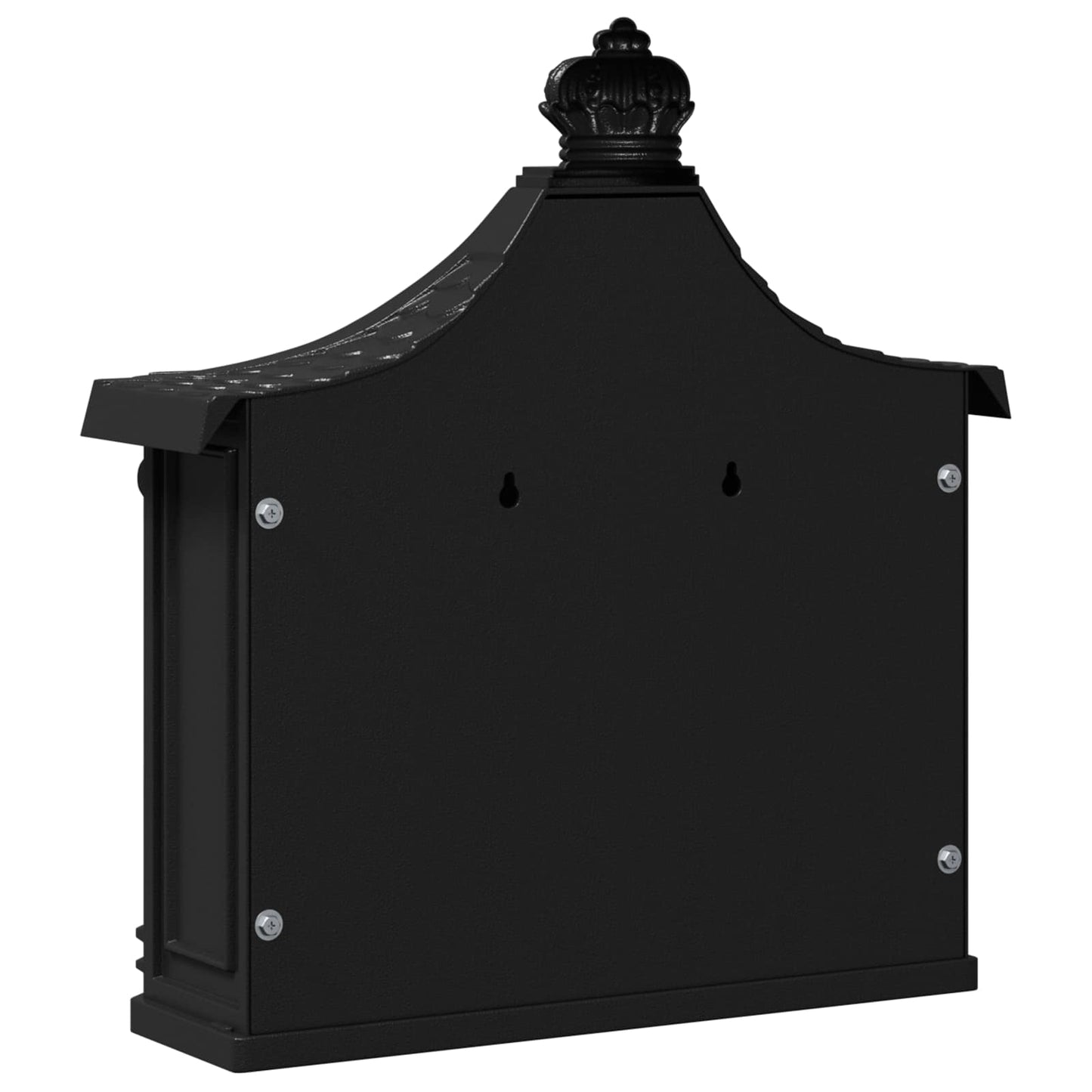 Wandmontierter Briefkasten mit Tür Schwarz 40,5 x 16 x 45 cm