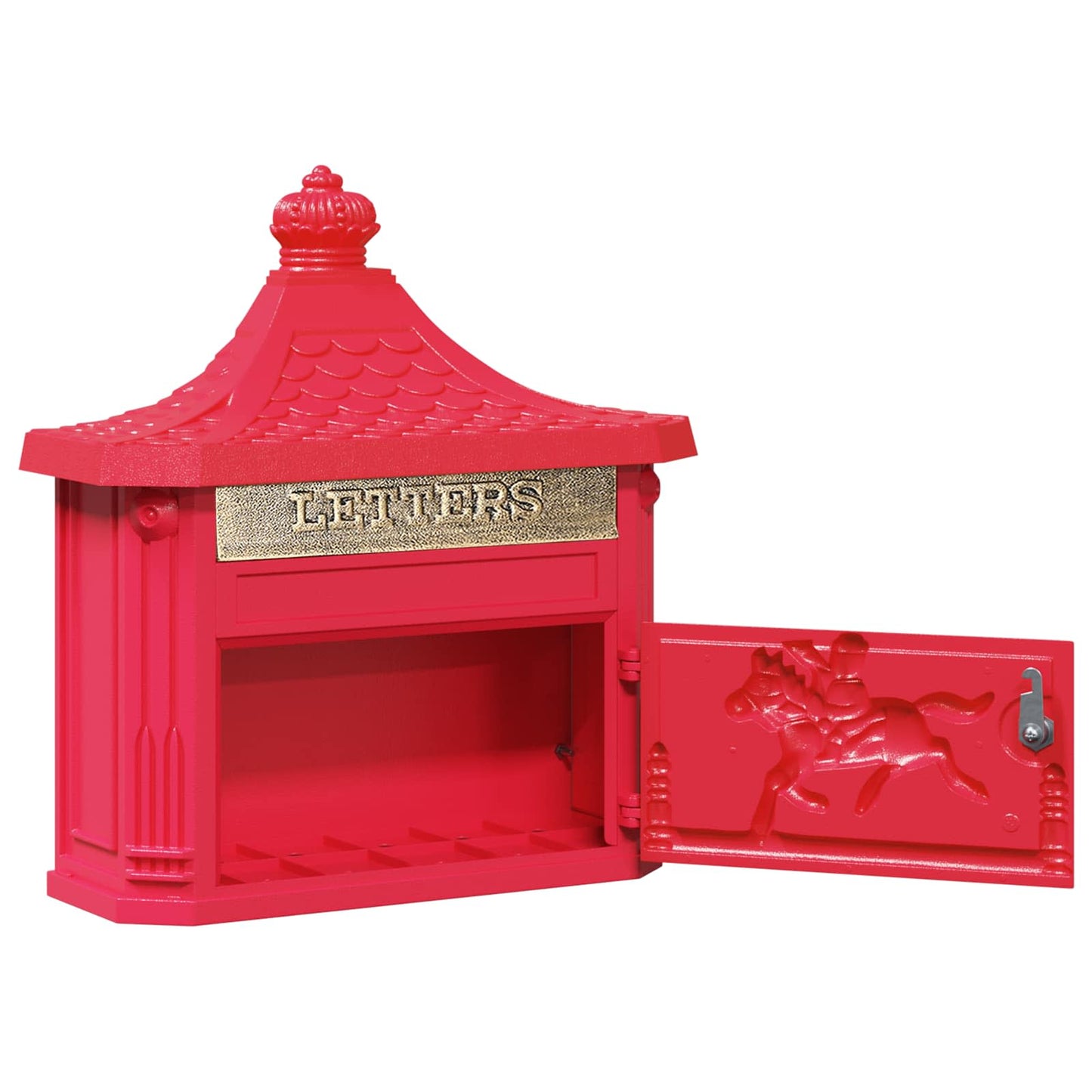 Wandmontierter Briefkasten Rot 40,5 x 16 x 45 cm Gussaluminium