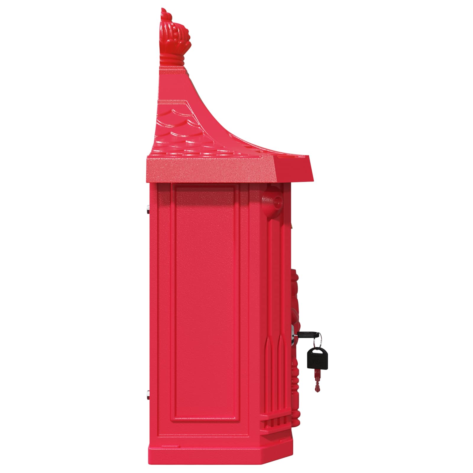 Wandmontierter Briefkasten Rot 40,5 x 16 x 45 cm Gussaluminium