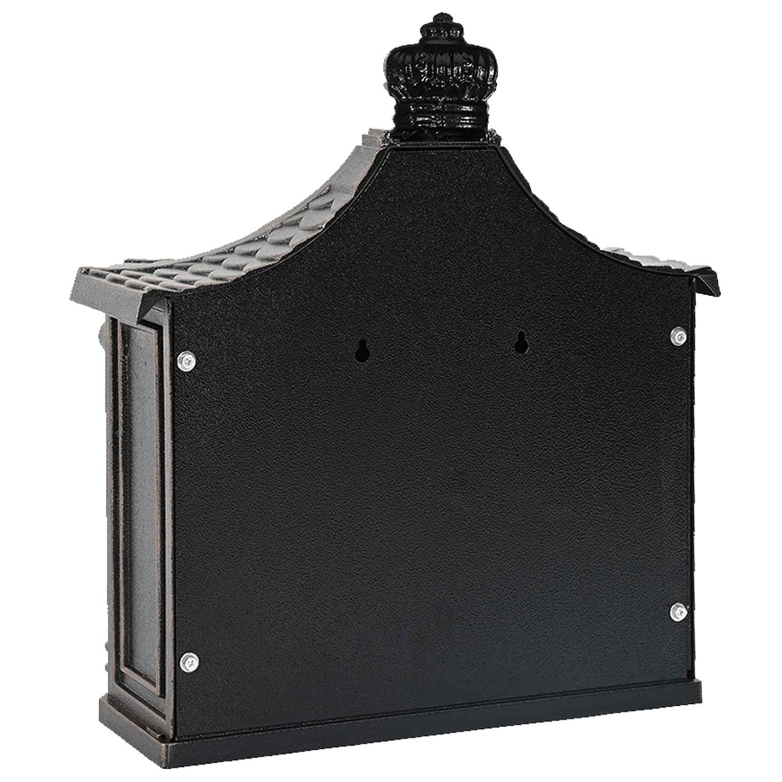 Wandmontierter Briefkasten mit Tür Bronze 40,5 x 16 x 45 cm
