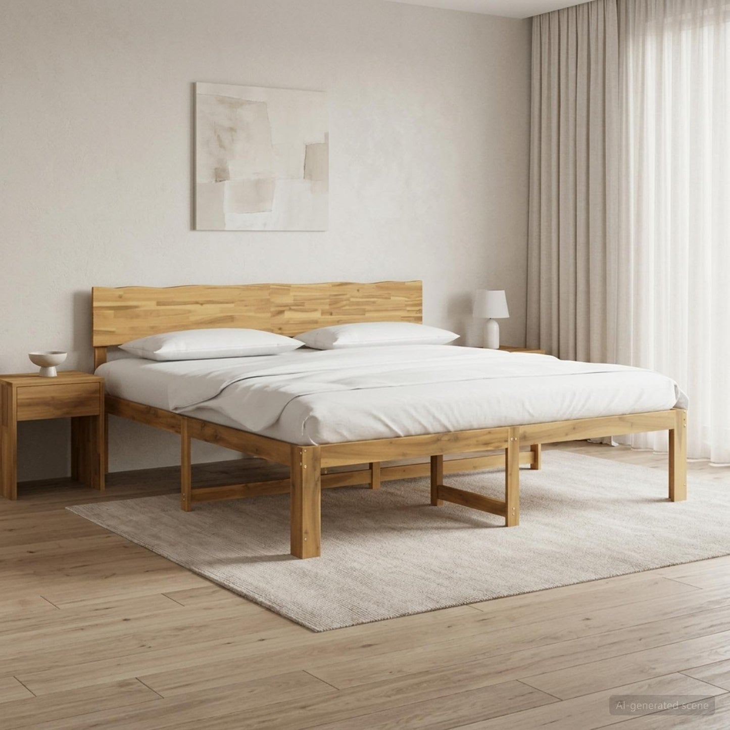 Doppelbettgestell mit Kopfteil ROSTOCK Weiß 180 x 200 cm