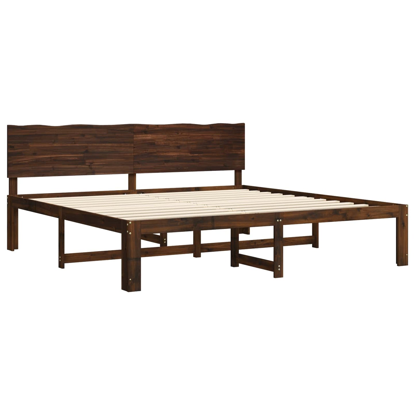 Doppelbettgestell mit Kopfteil ROSTOCK Dunkelbraun 180 x 200 cm