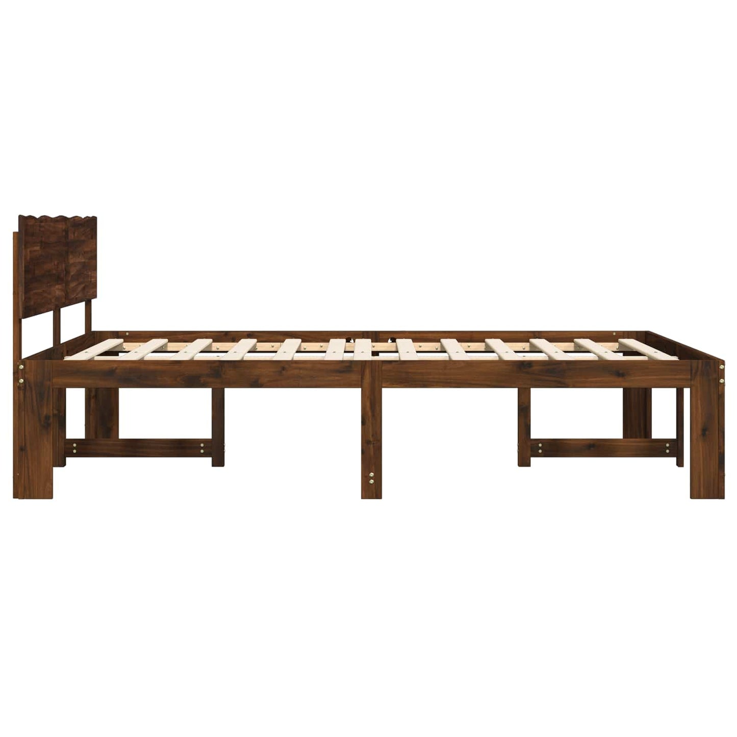 Doppelbettgestell mit Kopfteil ROSTOCK Dunkelbraun 180 x 200 cm