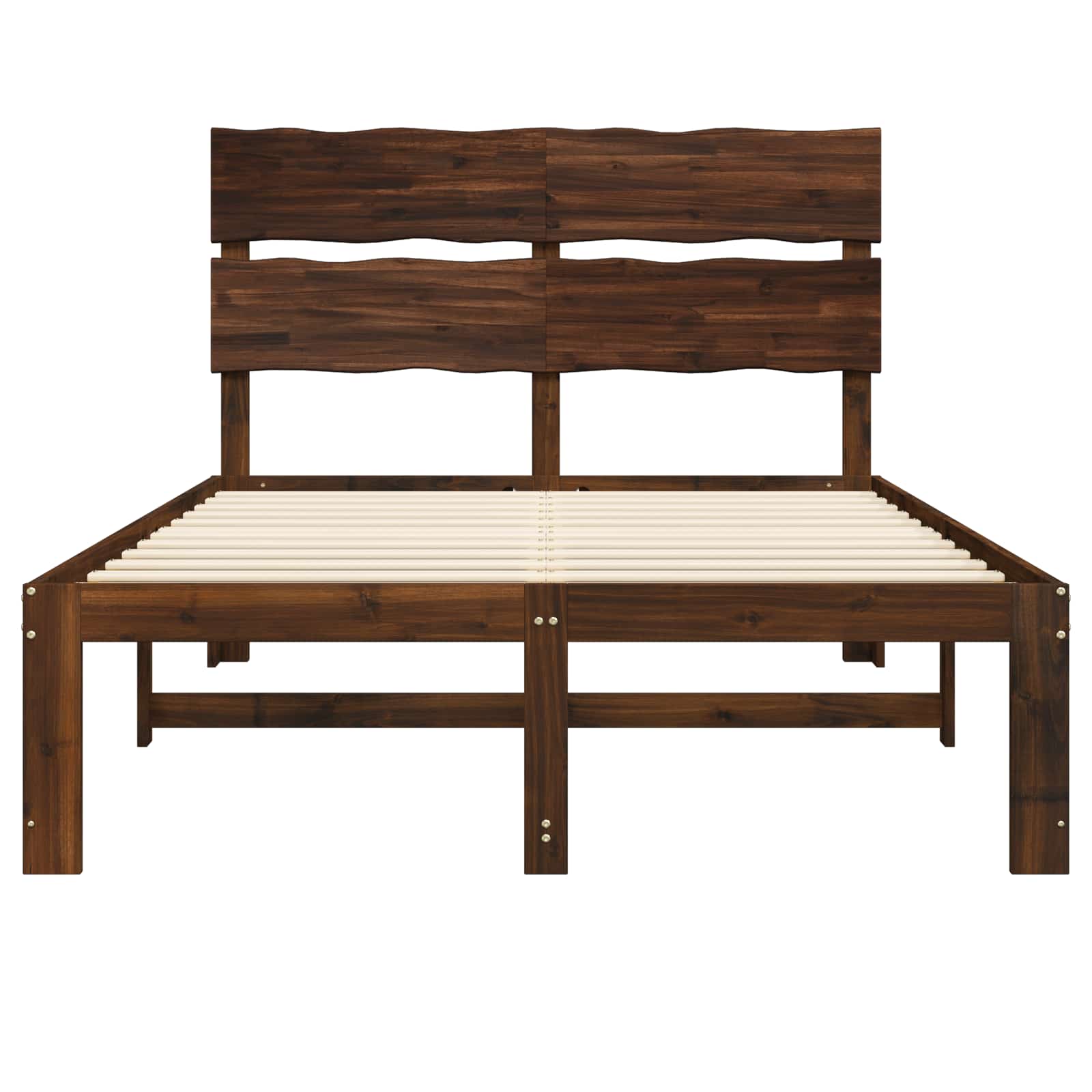 Doppelbettgestell mit Kopfteil ROSTOCK Dunkelbraun 120 x 190 cm