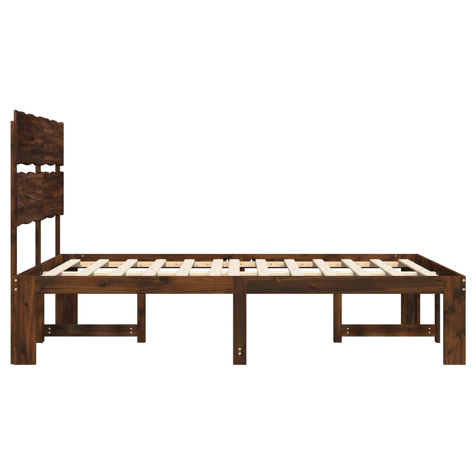Doppelbettgestell mit Kopfteil ROSTOCK Dunkelbraun 120 x 190 cm