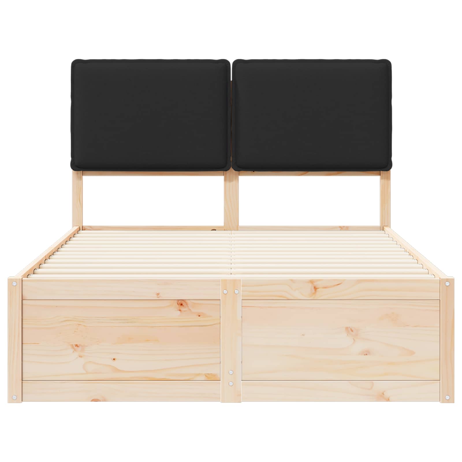 Bettgestell mit gepolstertem Kopfteil Schwarz 120 x 190 cm