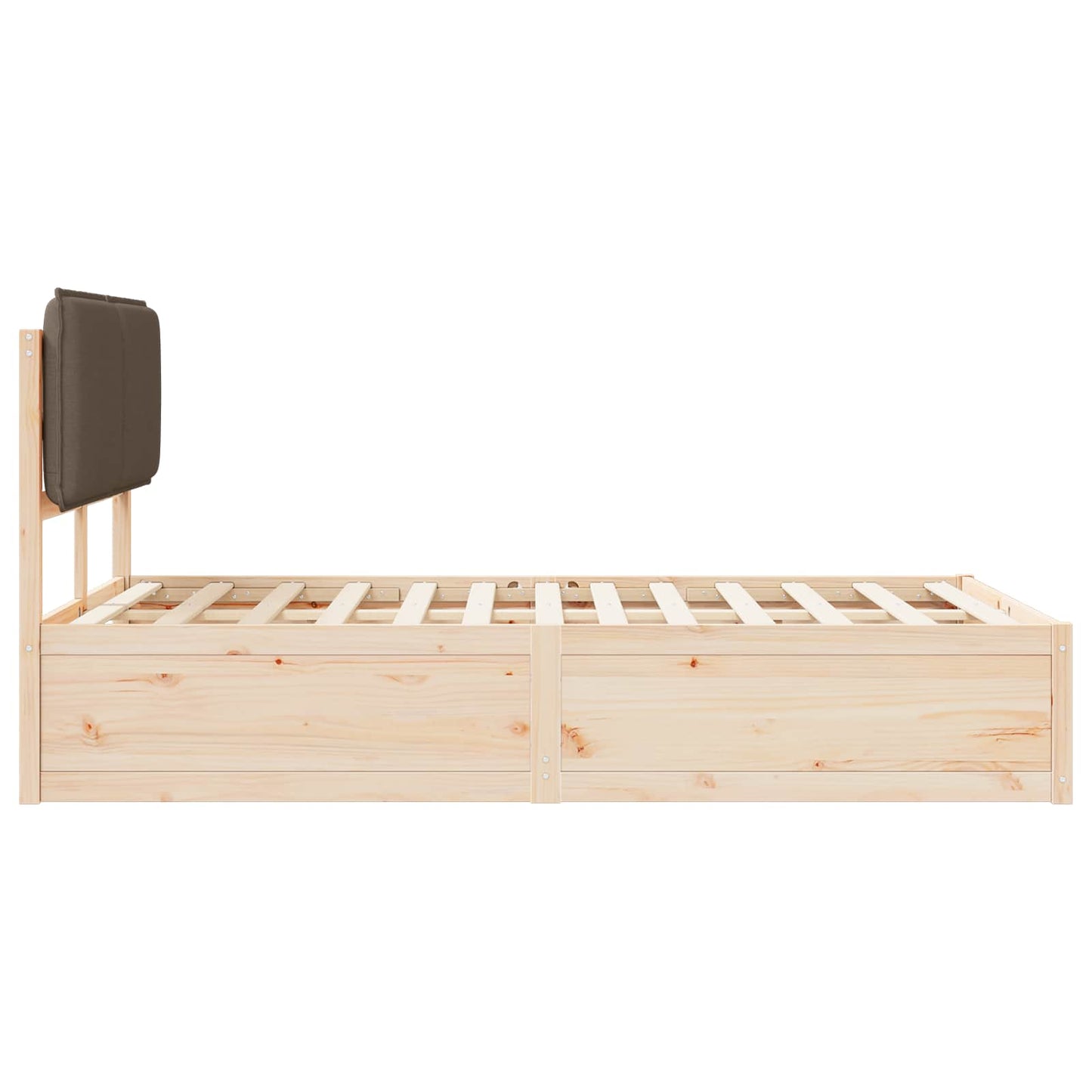 Bettgestell mit gepolstertem Kopfteil Taupe 120 x 190 cm