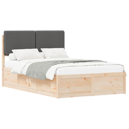 Bettgestell mit gepolstertem Kopfteil Dunkelgrau 120 x 190 cm