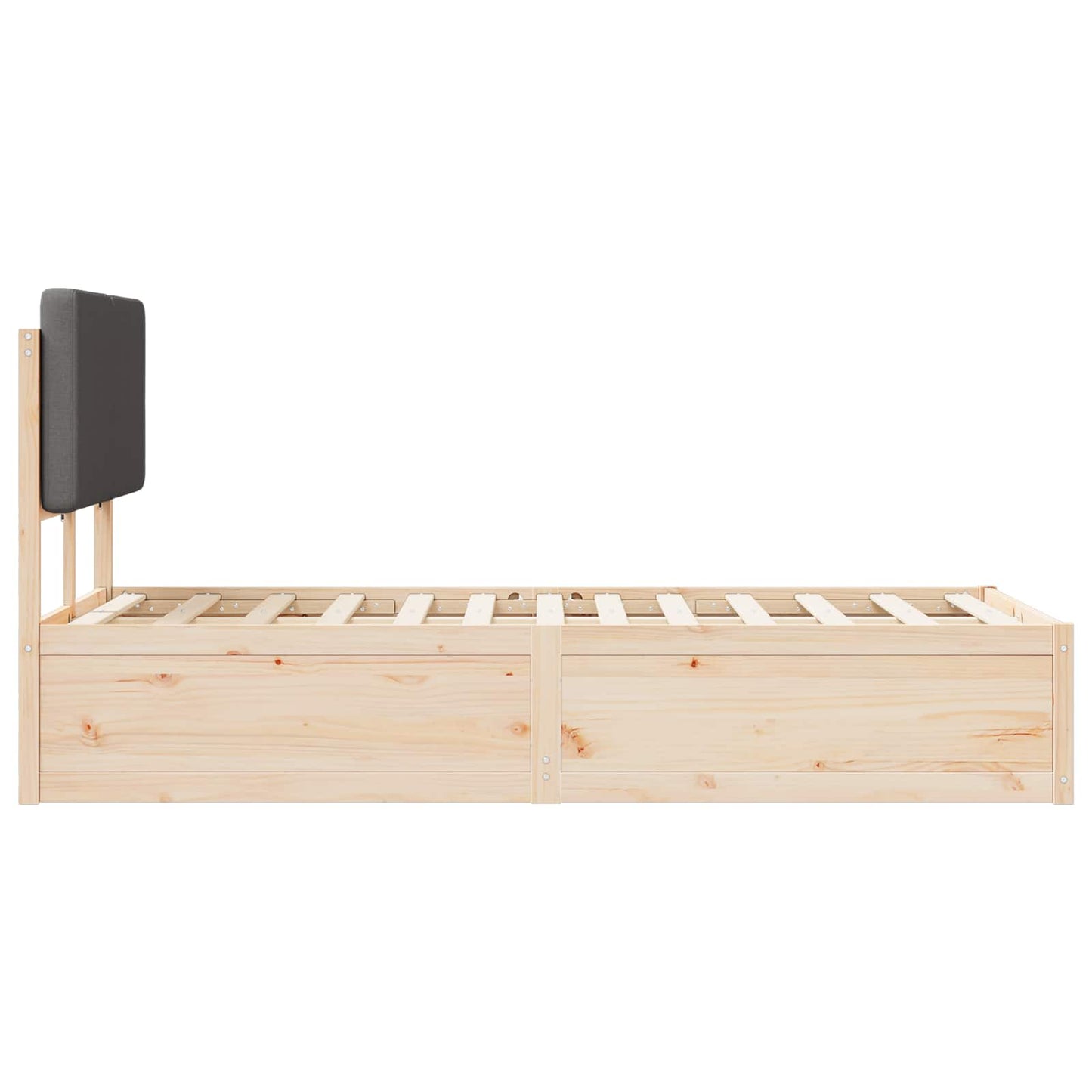 Bettgestell mit gepolstertem Kopfteil Dunkelgrau 120 x 190 cm