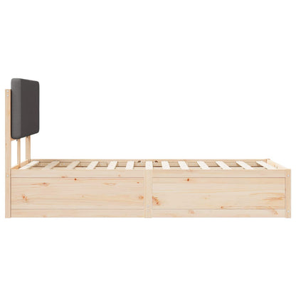 Bettgestell mit gepolstertem Kopfteil Dunkelgrau 120 x 190 cm