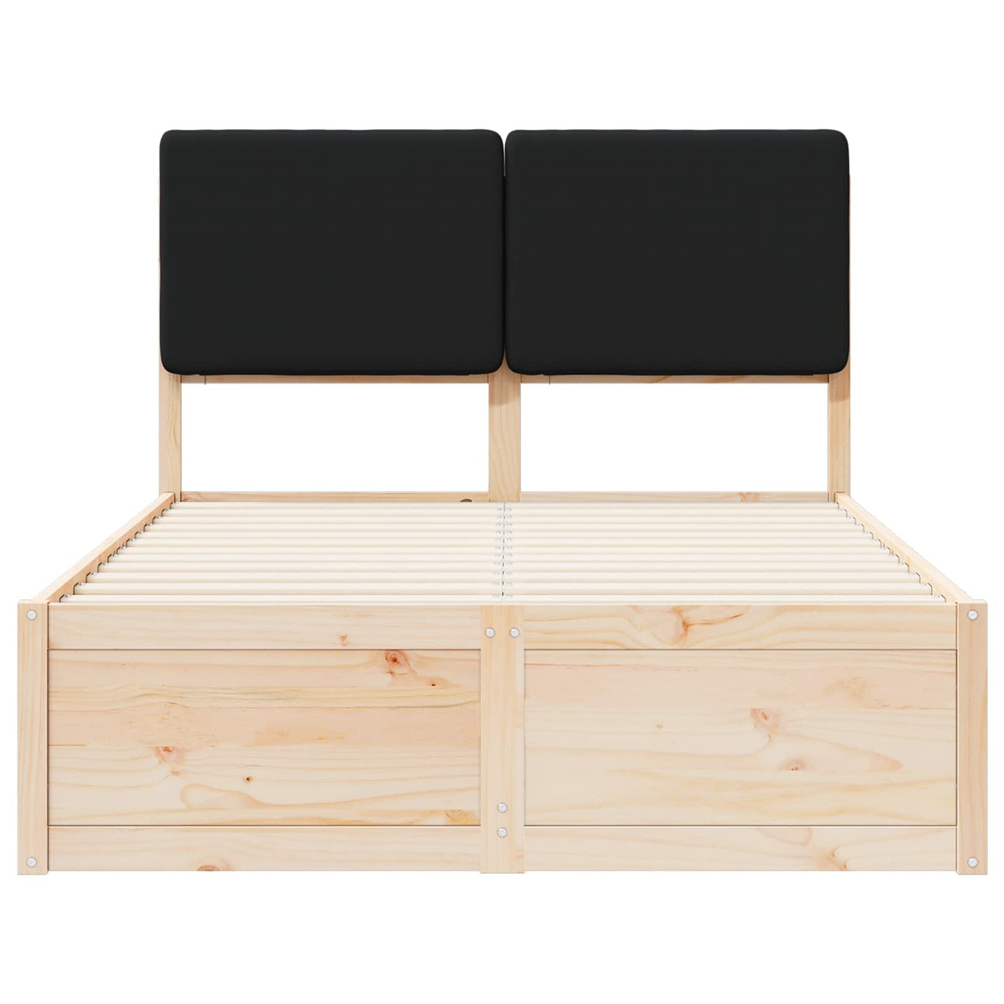 Bettgestell mit gepolstertem Kopfteil Schwarz 120 x 190 cm