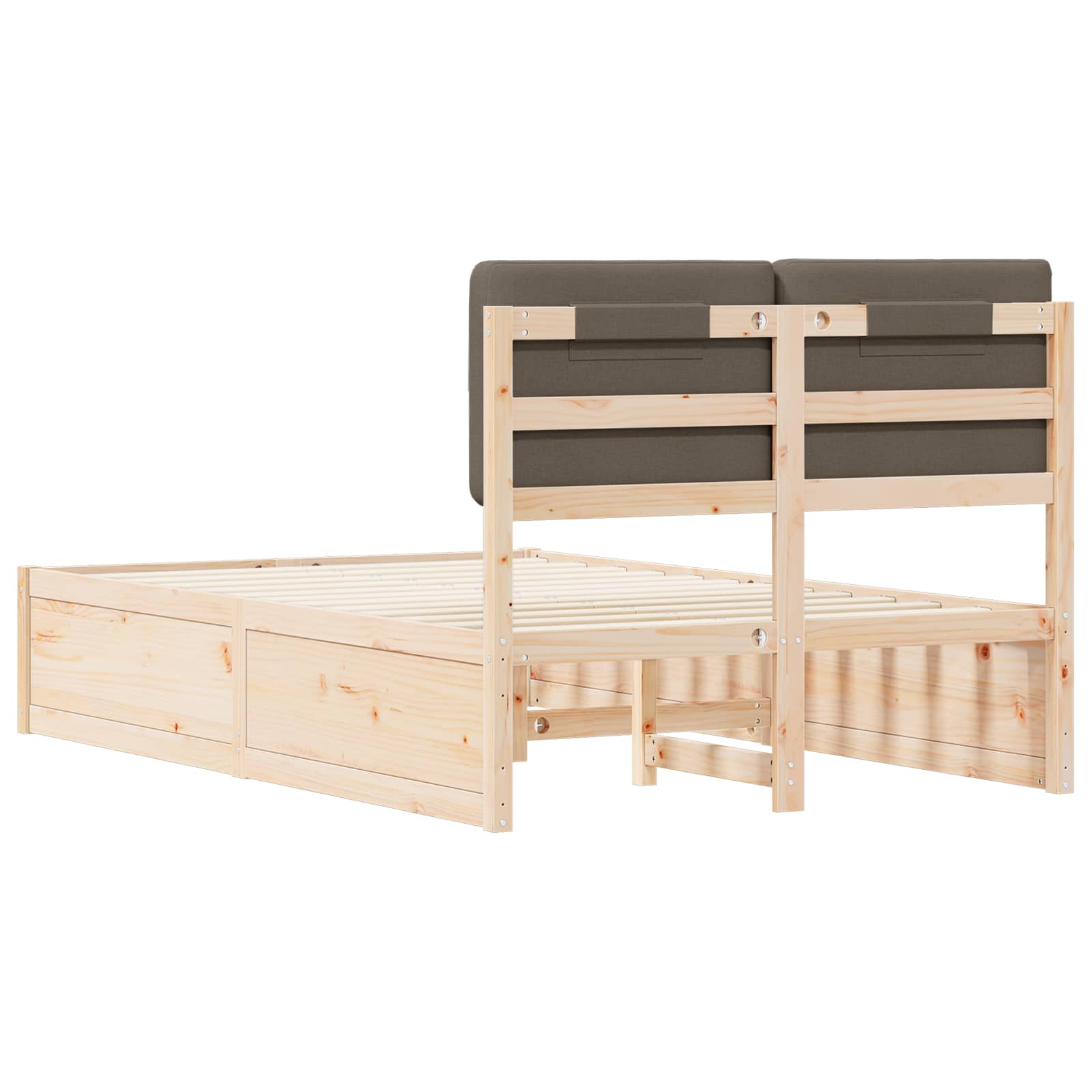 Bettgestell mit gepolstertem Kopfteil Taupe 120 x 190 cm