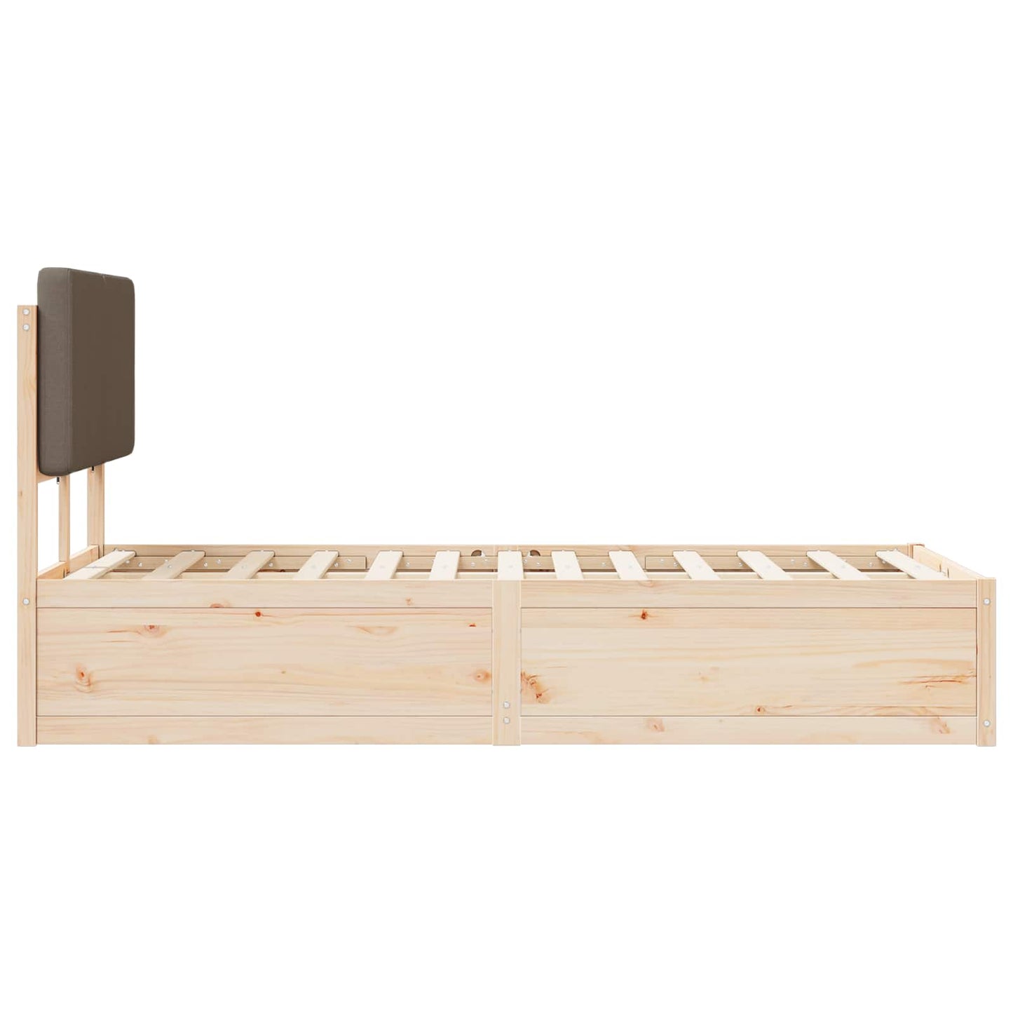 Bettgestell mit gepolstertem Kopfteil Taupe 120 x 190 cm