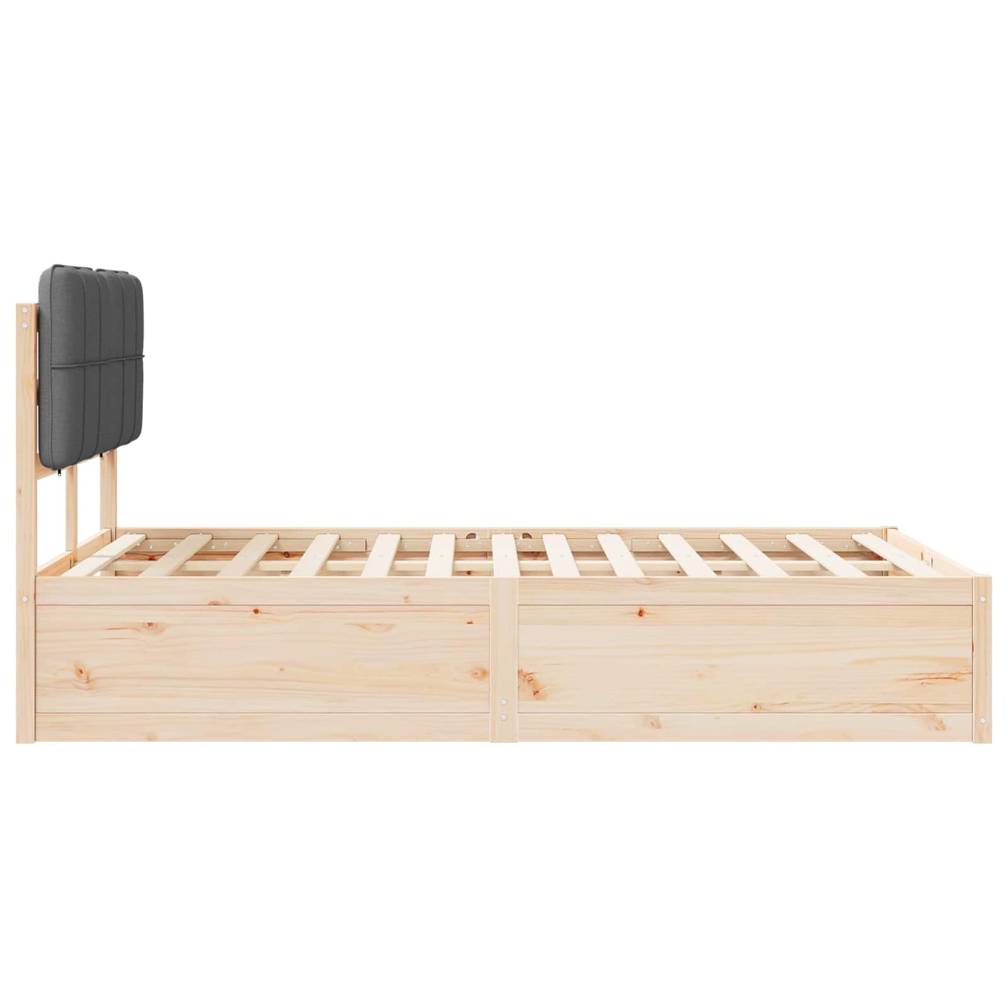 Bettgestell mit gepolstertem Kopfteil Dunkelgrau 120 x 190 cm