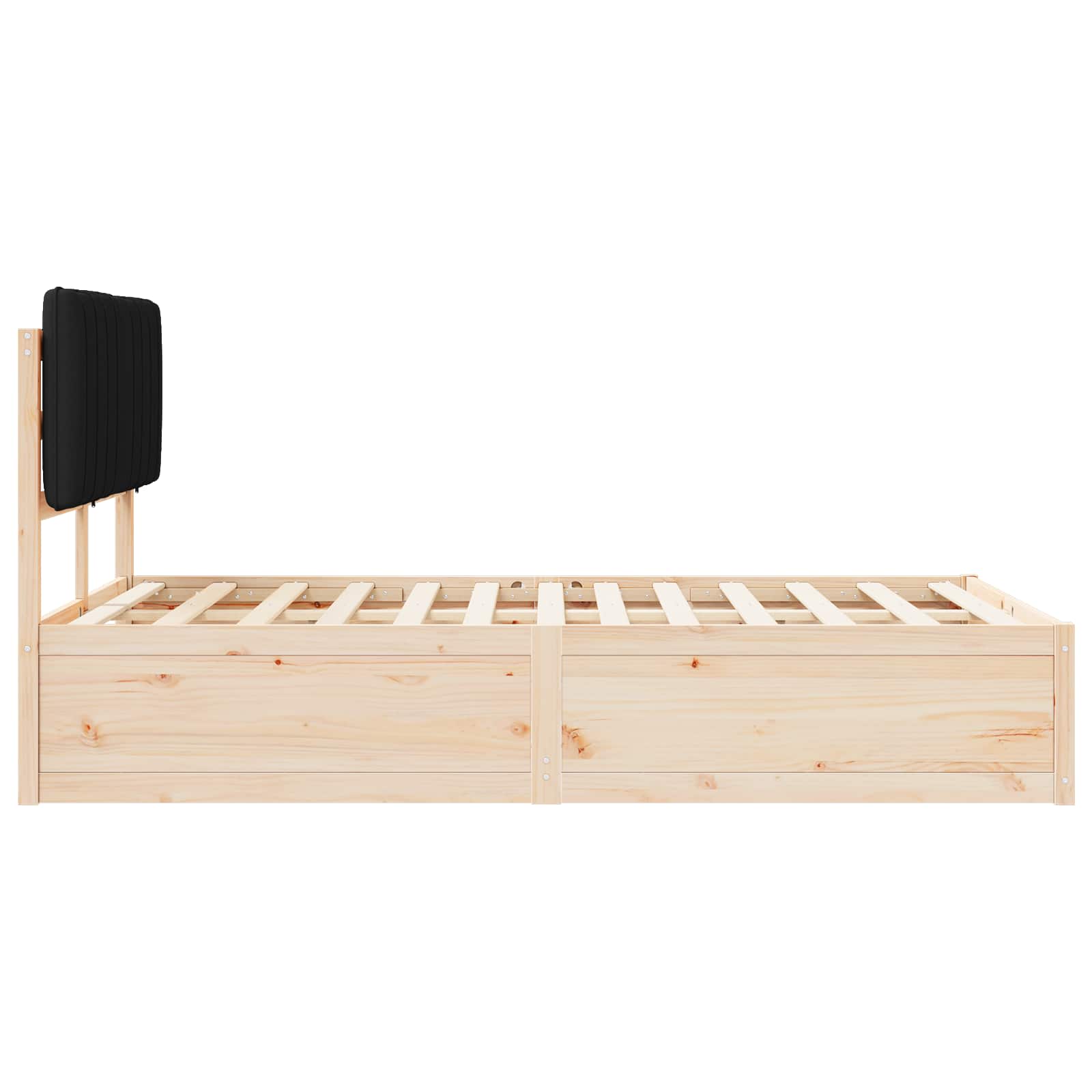 Bettgestell mit gepolstertem Kopfteil Schwarz 120 x 190 cm