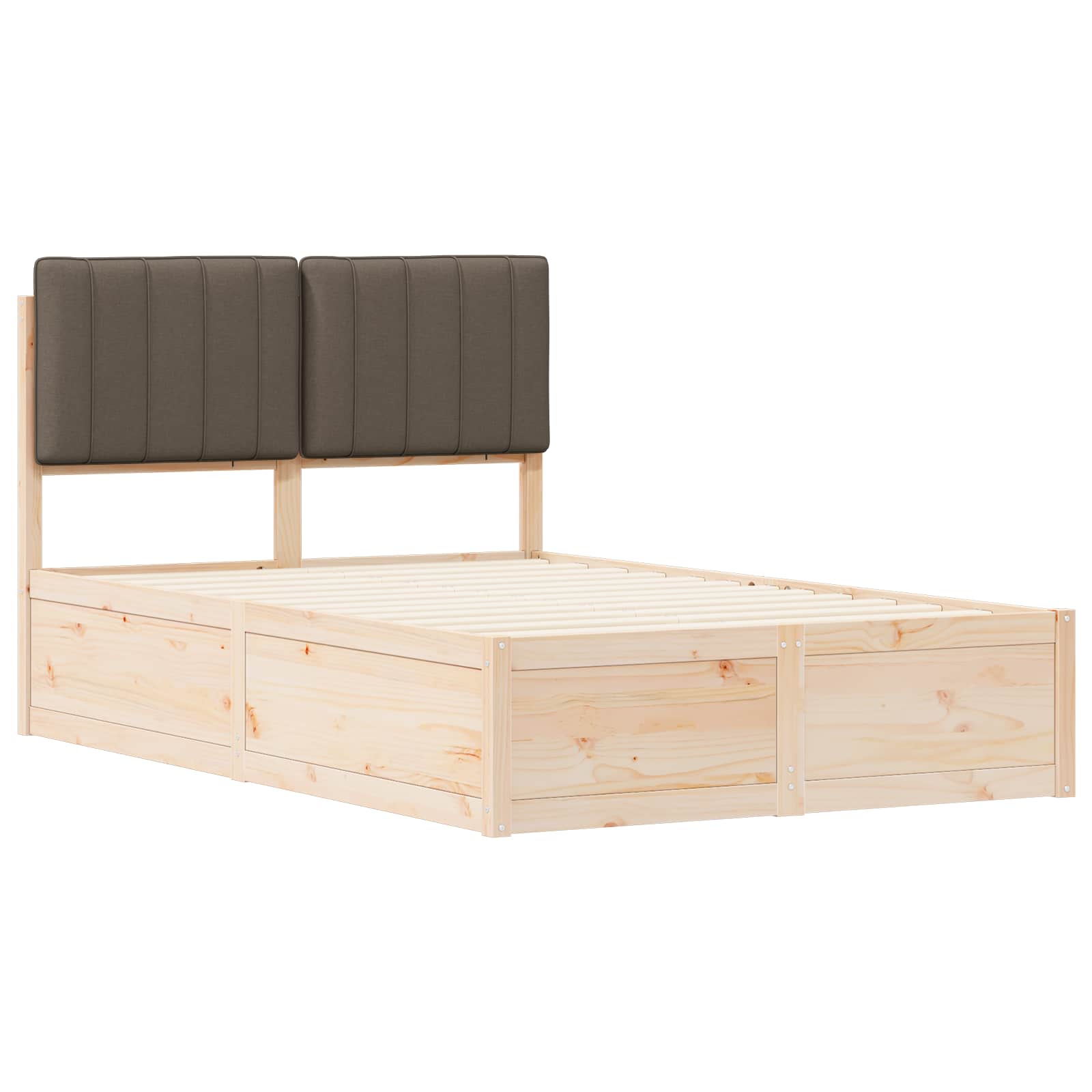 Bettgestell mit gepolstertem Kopfteil Taupe 120 x 190 cm