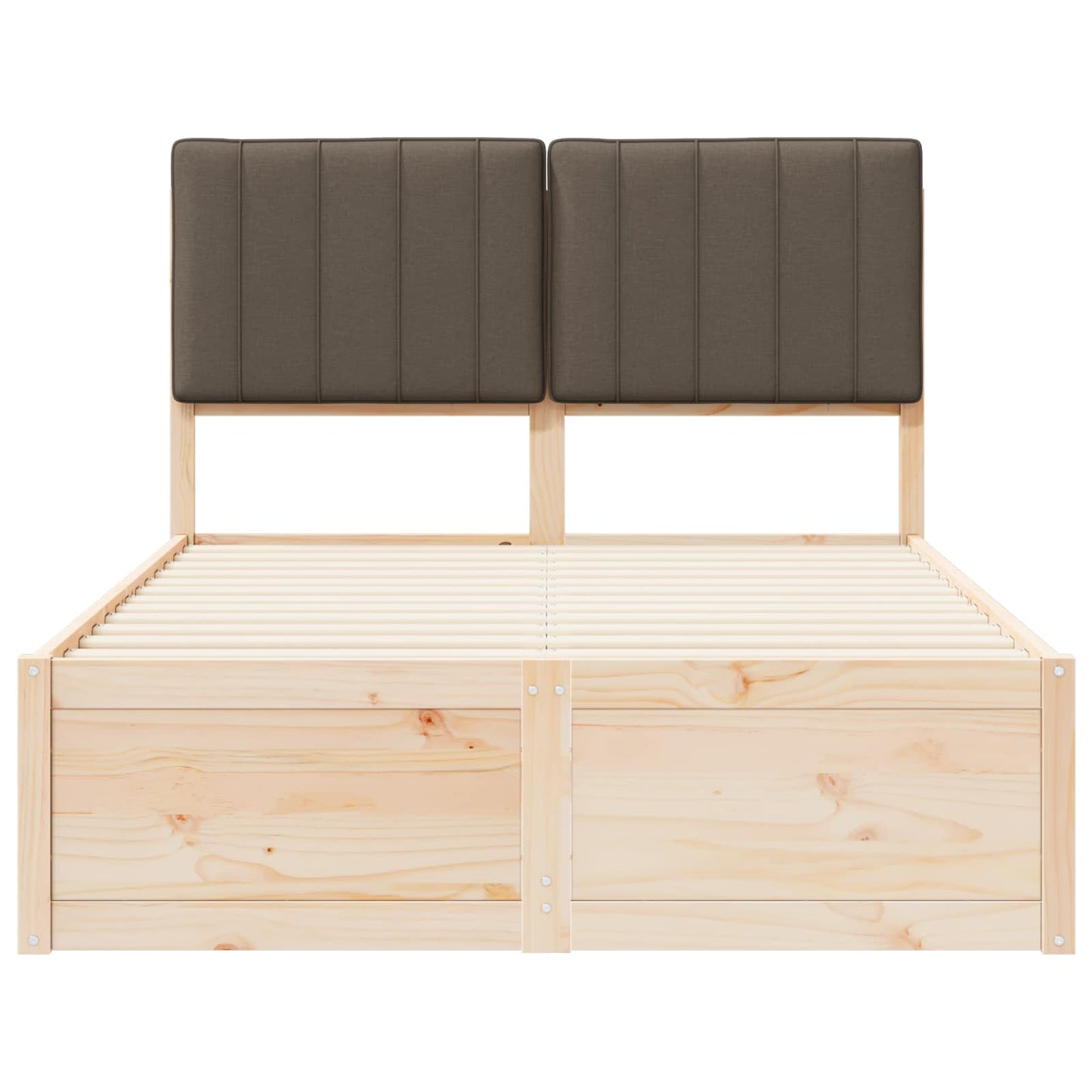Bettgestell mit gepolstertem Kopfteil Taupe 120 x 190 cm