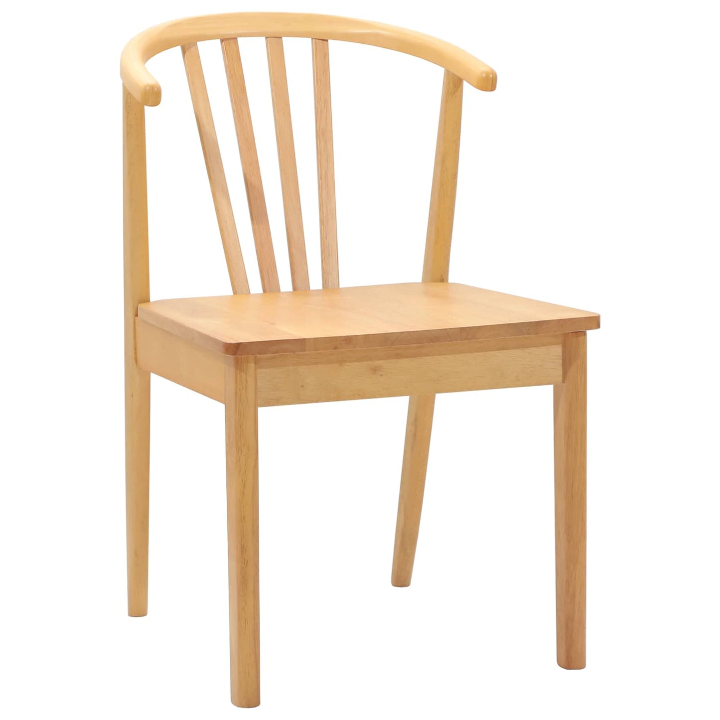 Esszimmerstuhl 2 Stk. Solides Gummiholz Natur 51 x 61 x 80,5 cm