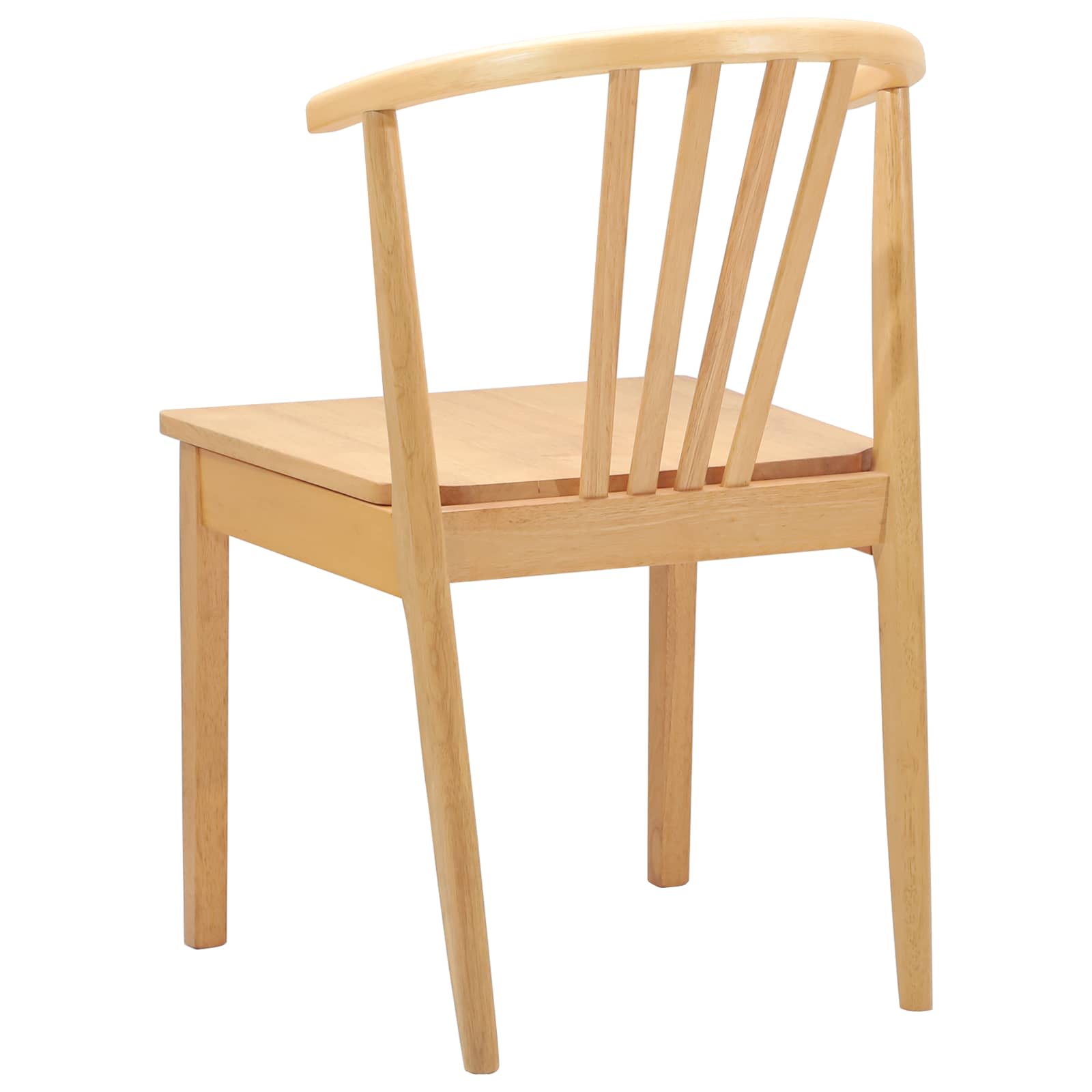 Esszimmerstuhl 2 Stk. Solides Gummiholz Natur 51 x 61 x 80,5 cm