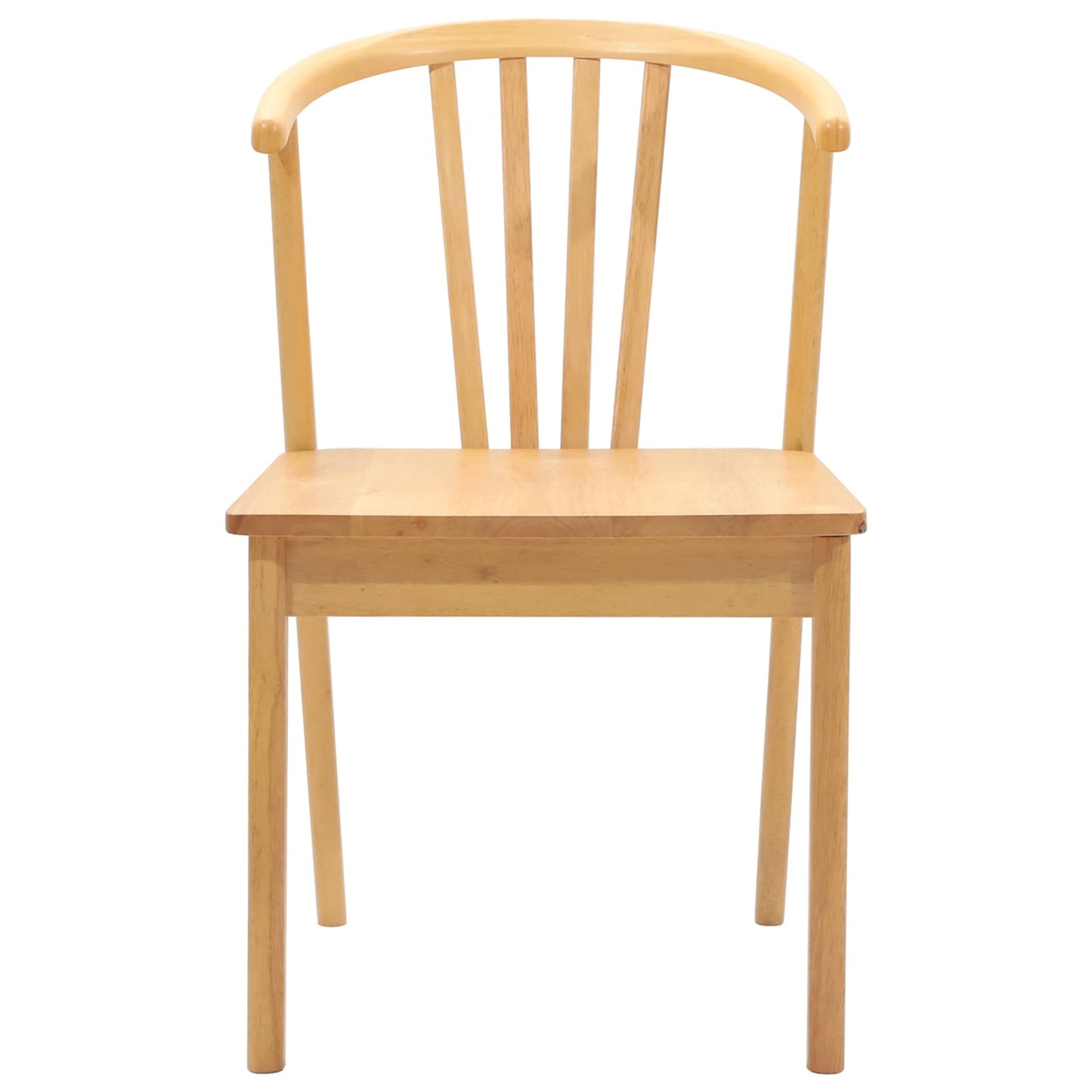 Esszimmerstuhl 2 Stk. Solides Gummiholz Natur 51 x 61 x 80,5 cm