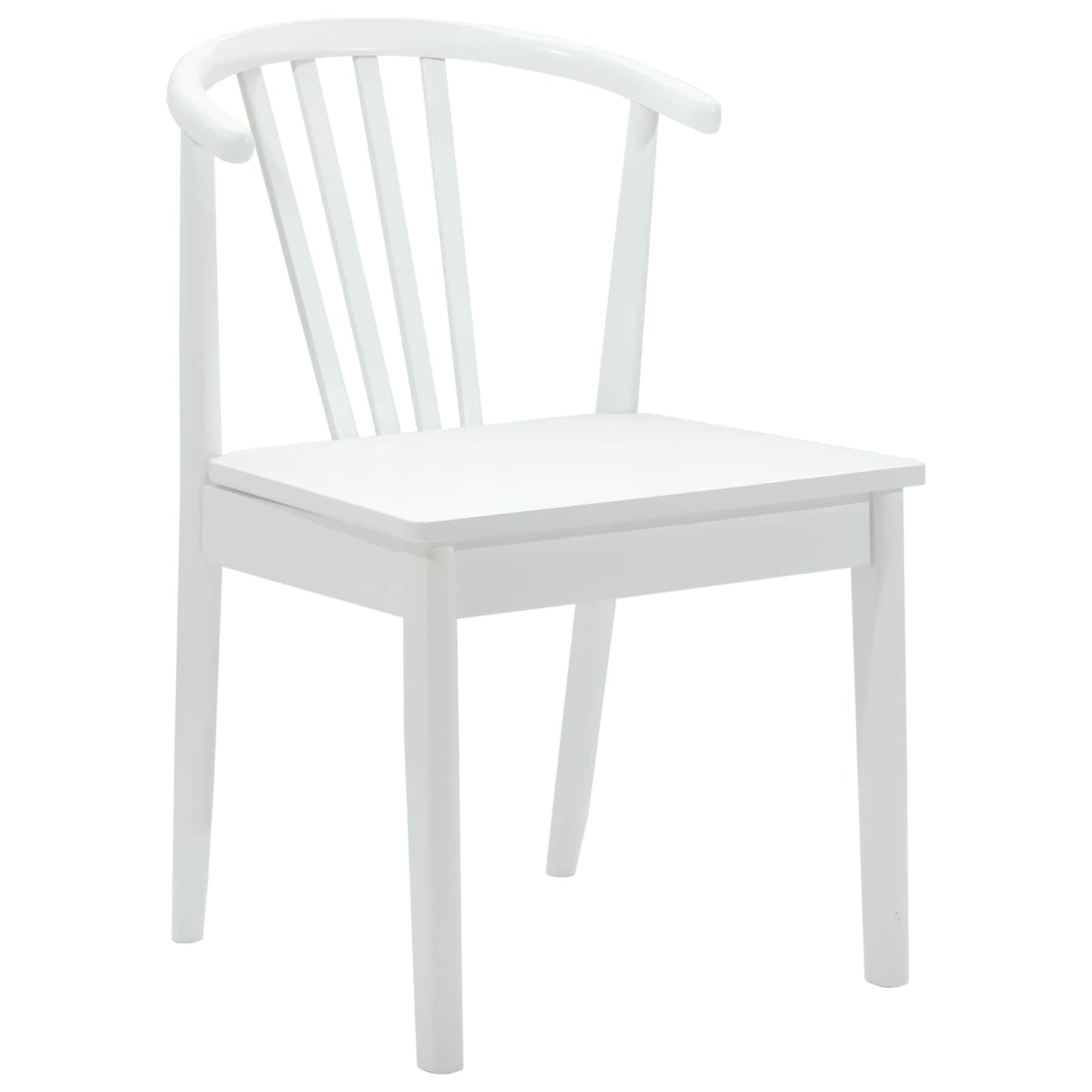 Esszimmerstuhl 2 Stk. Solides Gummiholz Weiß 51 x 61 x 80,5 cm