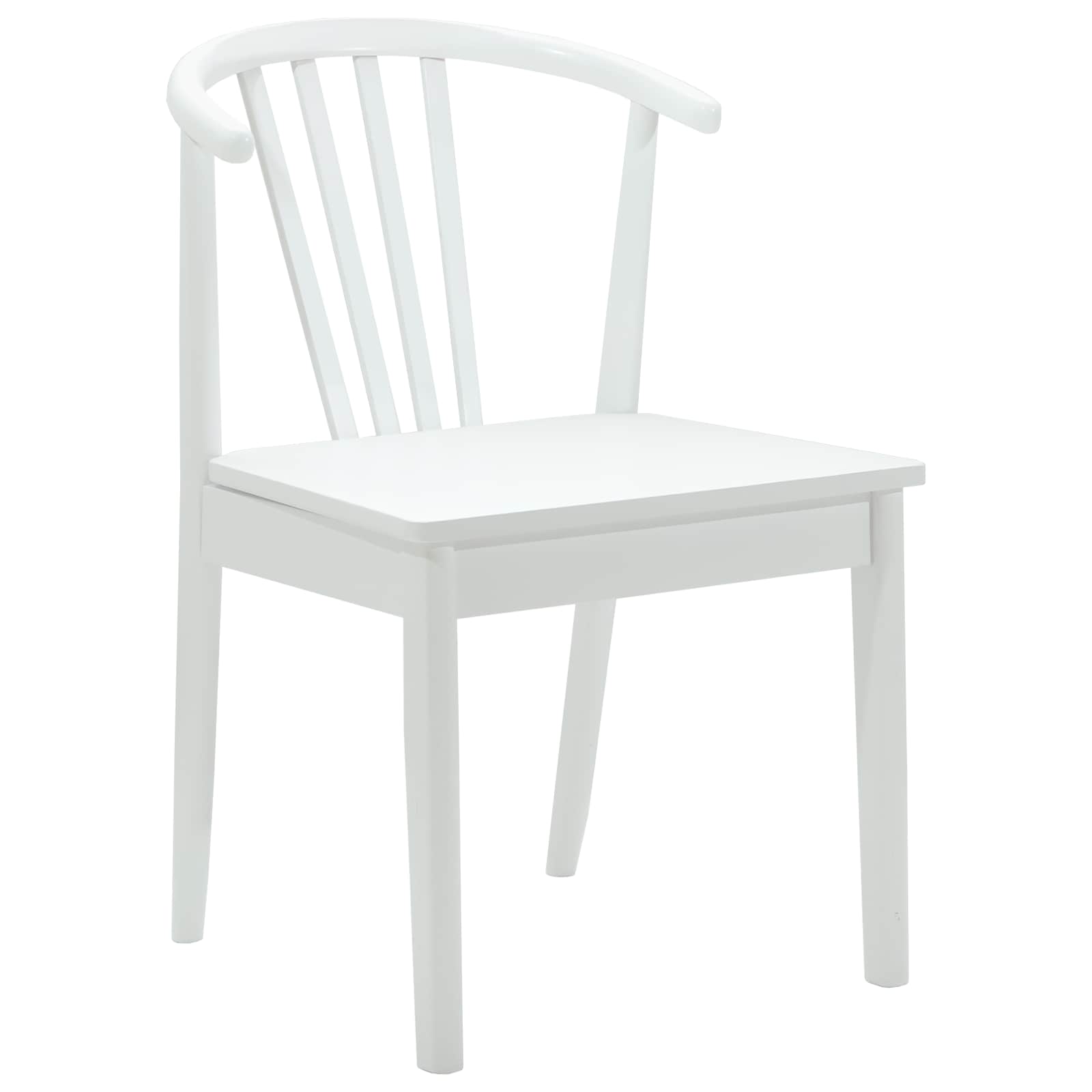Esszimmerstuhl 2 Stk. Solides Gummiholz Weiß 51 x 61 x 80,5 cm