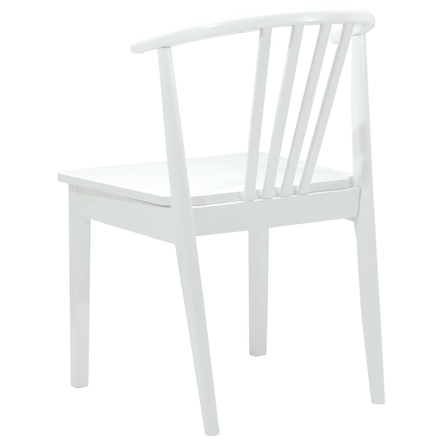 Esszimmerstuhl 2 Stk. Solides Gummiholz Weiß 51 x 61 x 80,5 cm