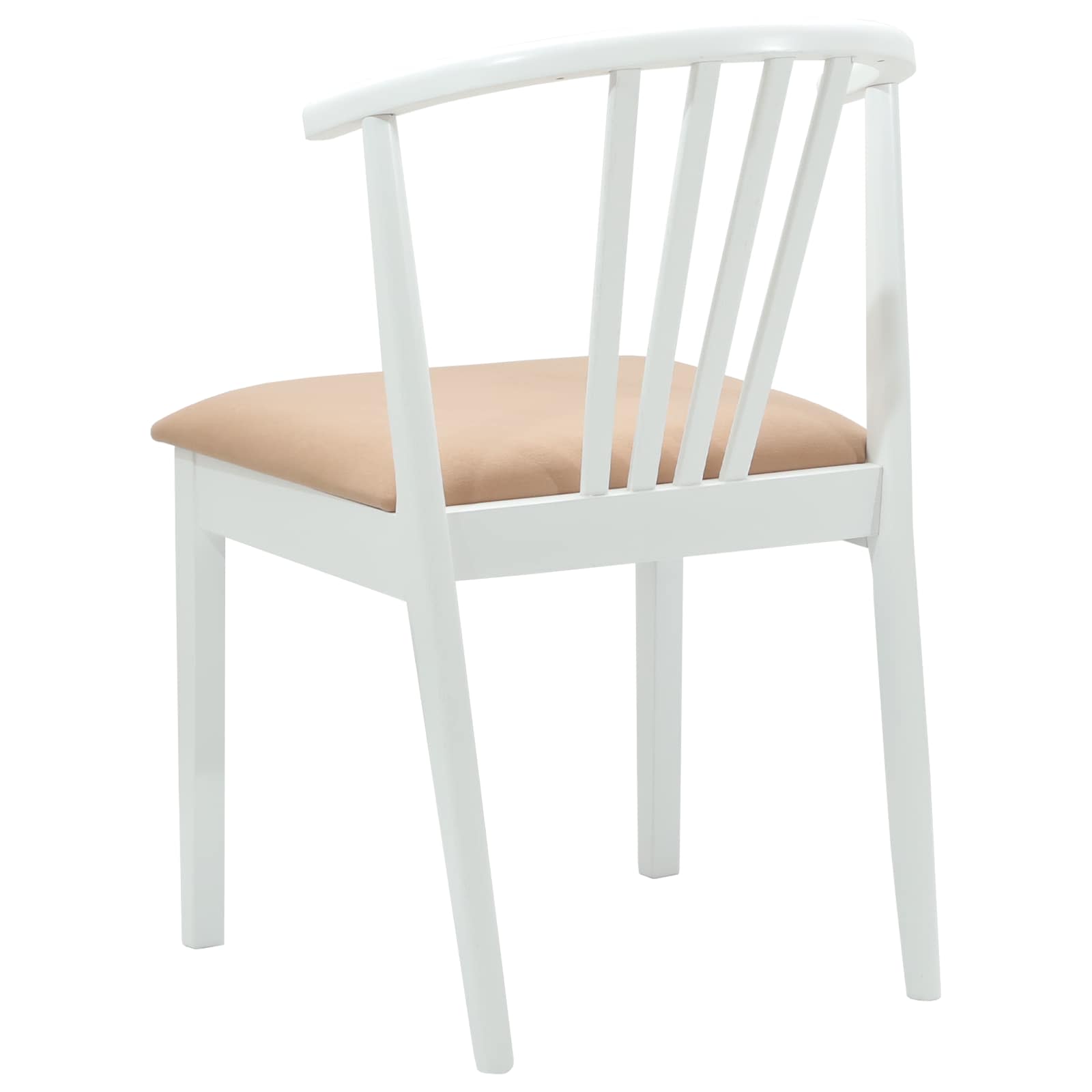 Esszimmerstuhl 2 Stk. Solides Gummiholz Weiß und Braun