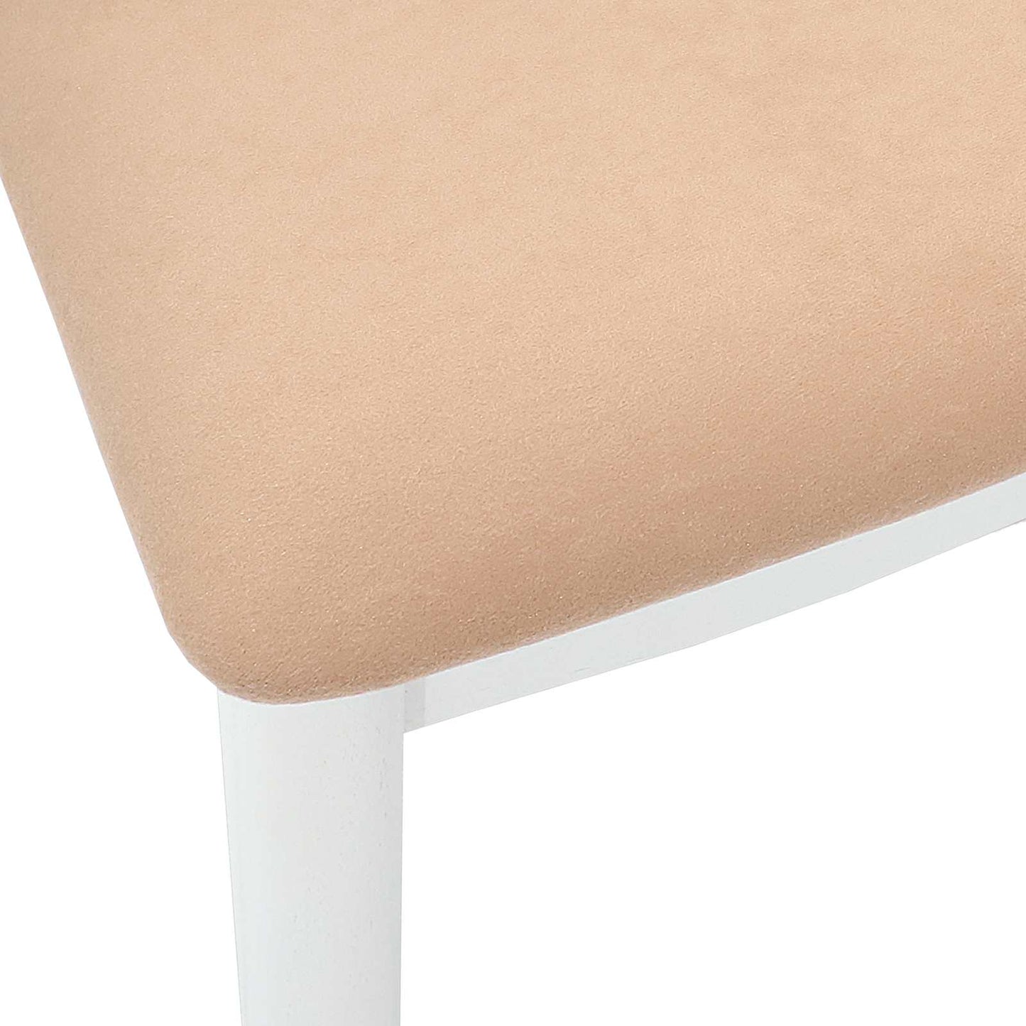Esszimmerstuhl 2 Stk. Massives Gummiholz Weiß und Braun